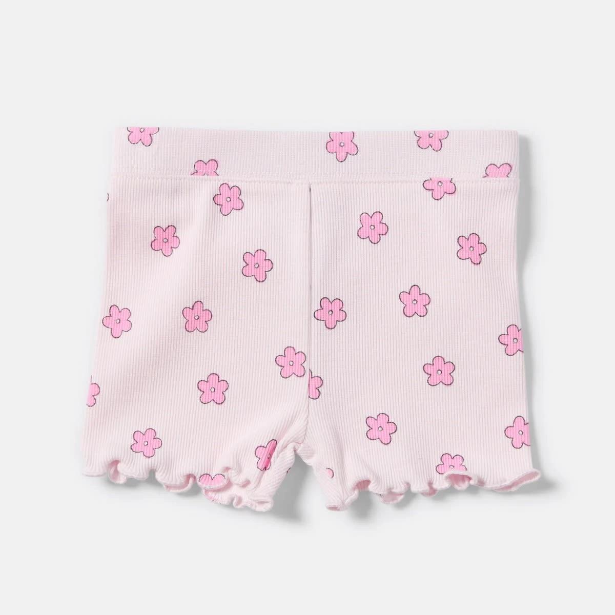 4 3 Pack Rib Shorts PINK DAISIES, 4 of 7