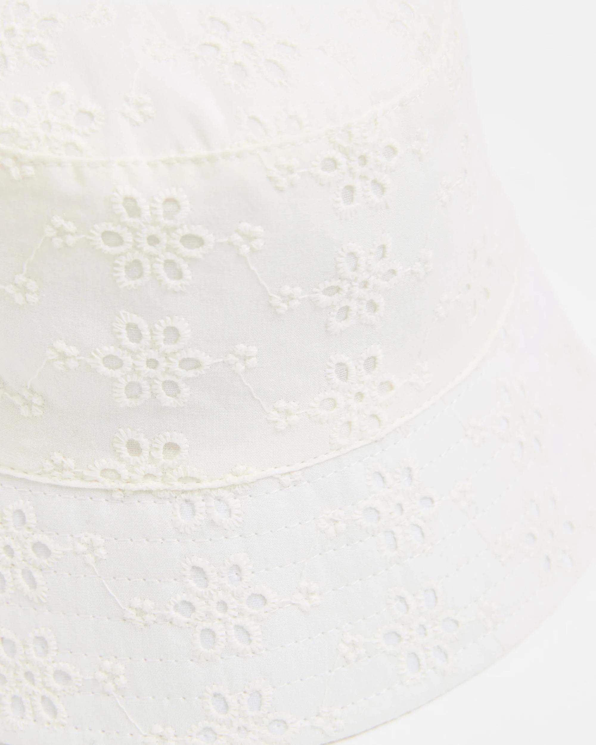 2 Target Baby Broderie Bucket Hat WHITE, 2 of 2