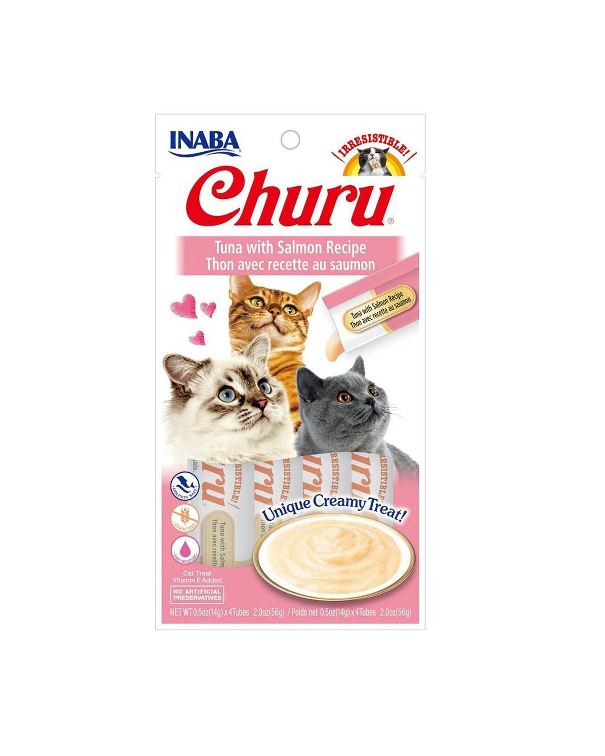 1 Inaba Churu Creamy Cat Treat Tuna w/ Salmon 6 x 56g, 1 of 2
