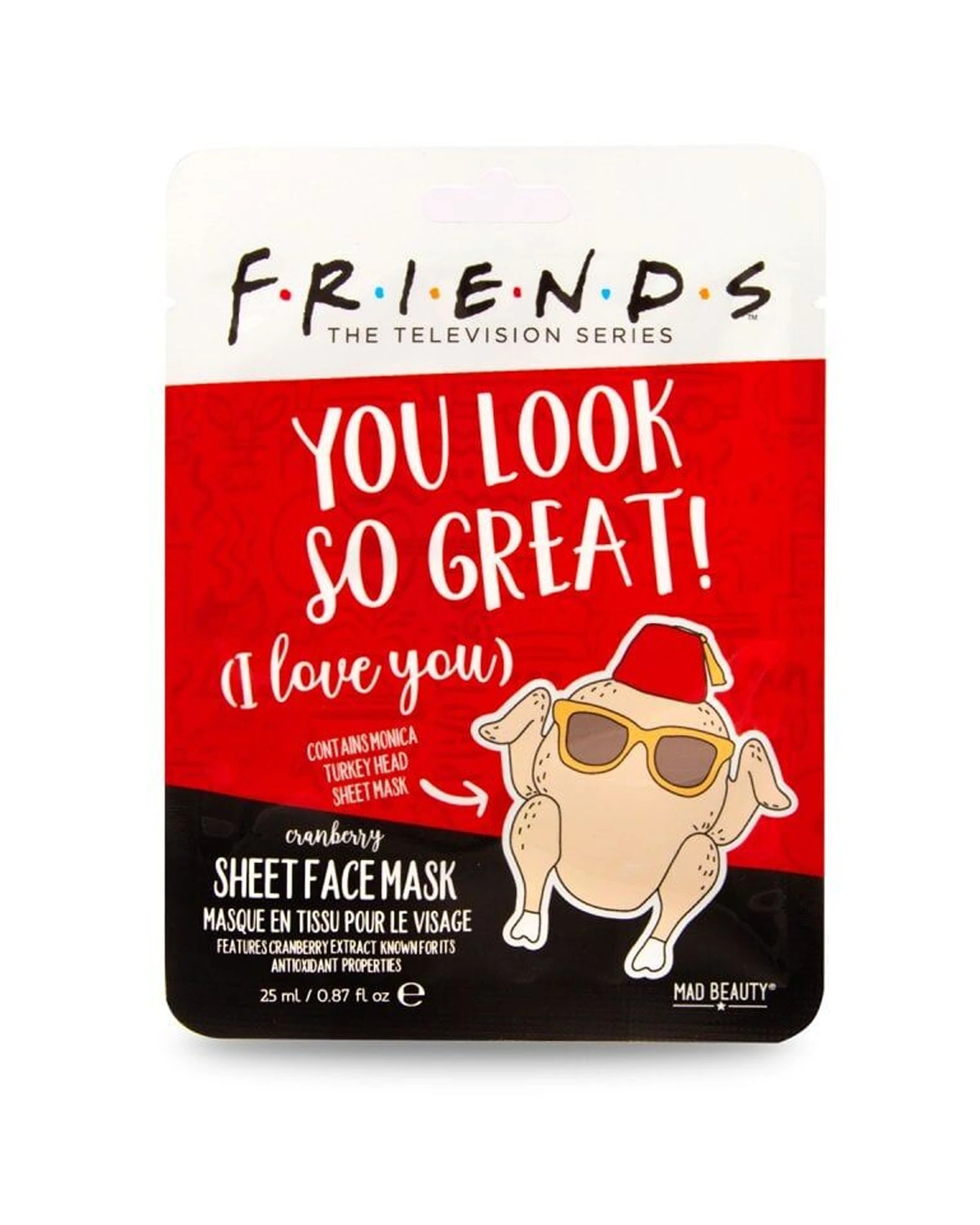 2 Warner Bros Friends Turkey Cosmetic Skincare Sheet Face Mask 6PK 25ml - Multi, 2 of 3