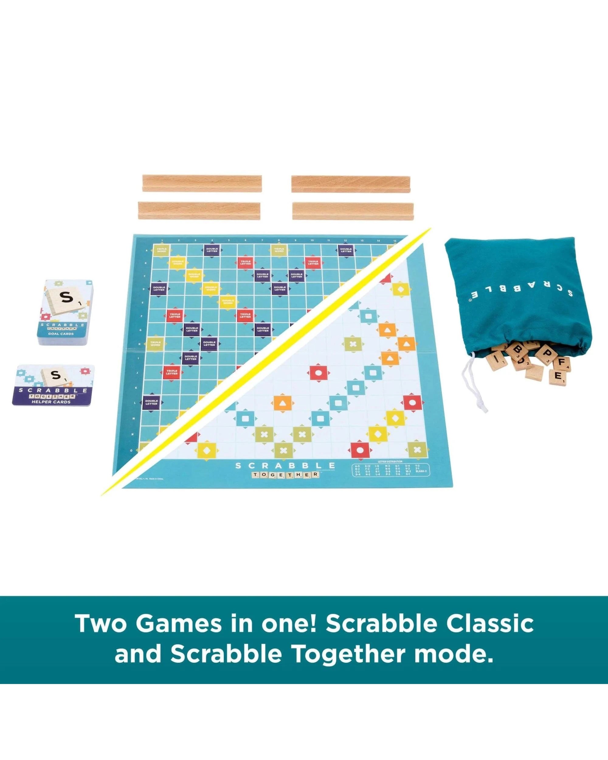 2 Scrabble With Wooden Tiles Board Game, 2 of 5