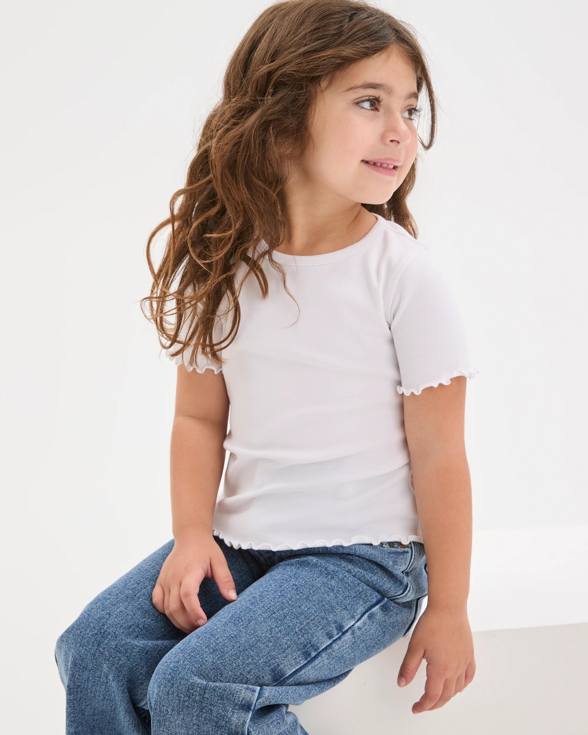 3 Target Kids Australian Cotton Essential T-Shirt SOLID WHITE, 3 of 6