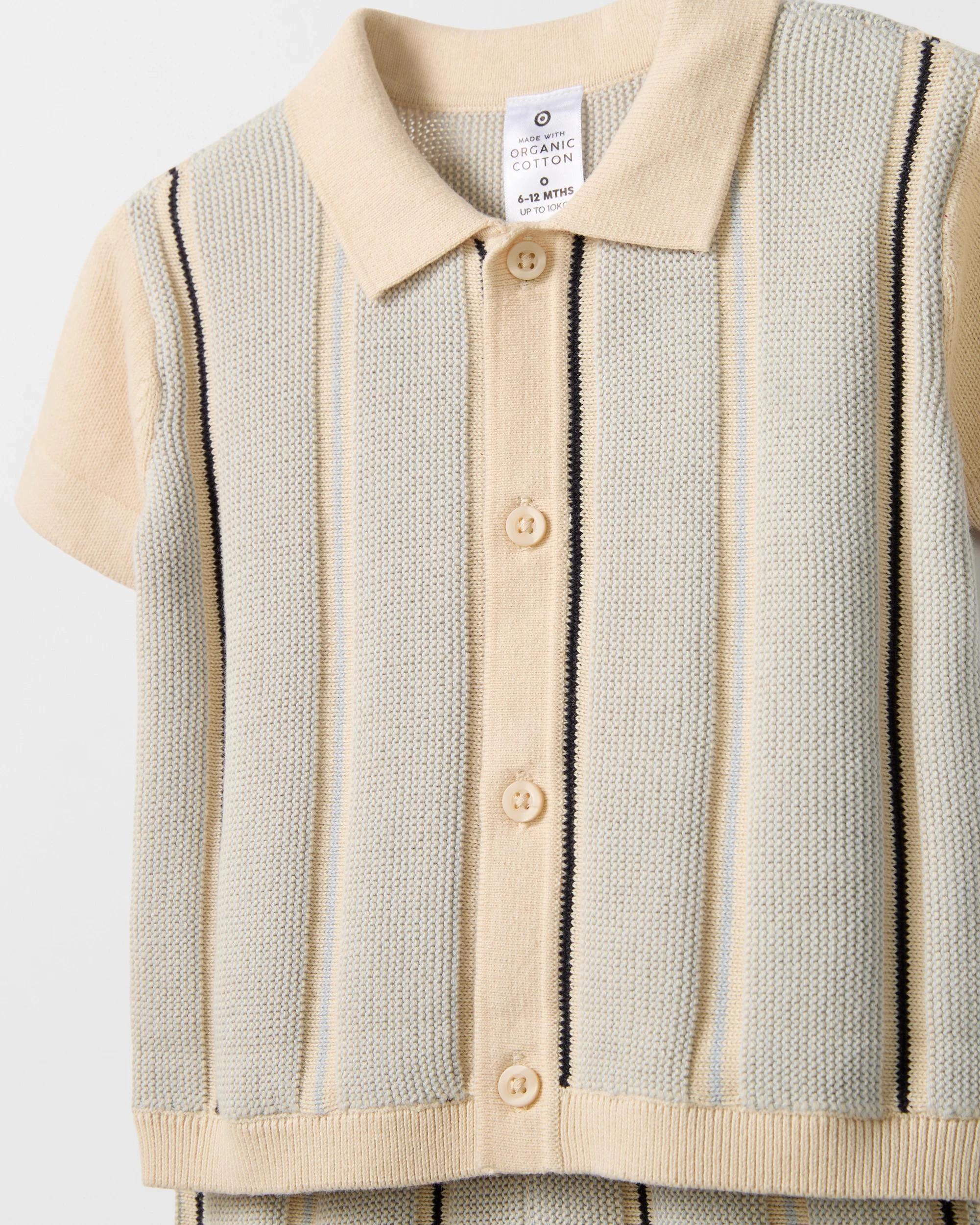 3 Target Baby Organic Cotton Baby Knit Shirt and Short Set STRIPE, 3 of 3