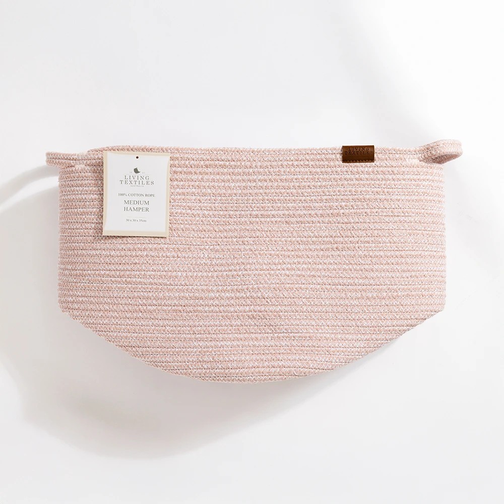 4 Living Textiles Pink Cotton Rope Storage Hamper, 4 of 4