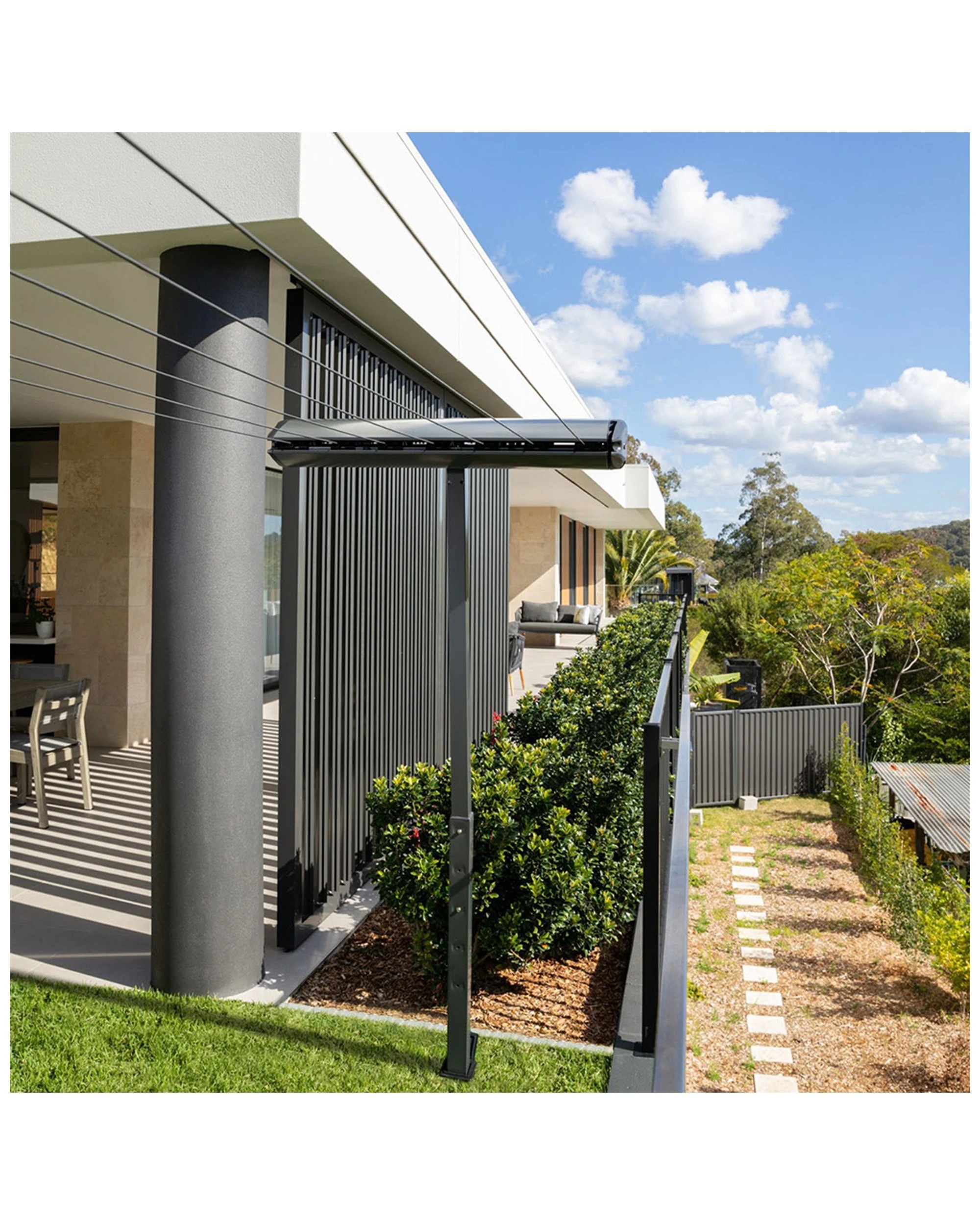 3 Hills 7 Line 6.75m High Tension Super Long Retracting Clothesline Monument - Natural, 3 of 3