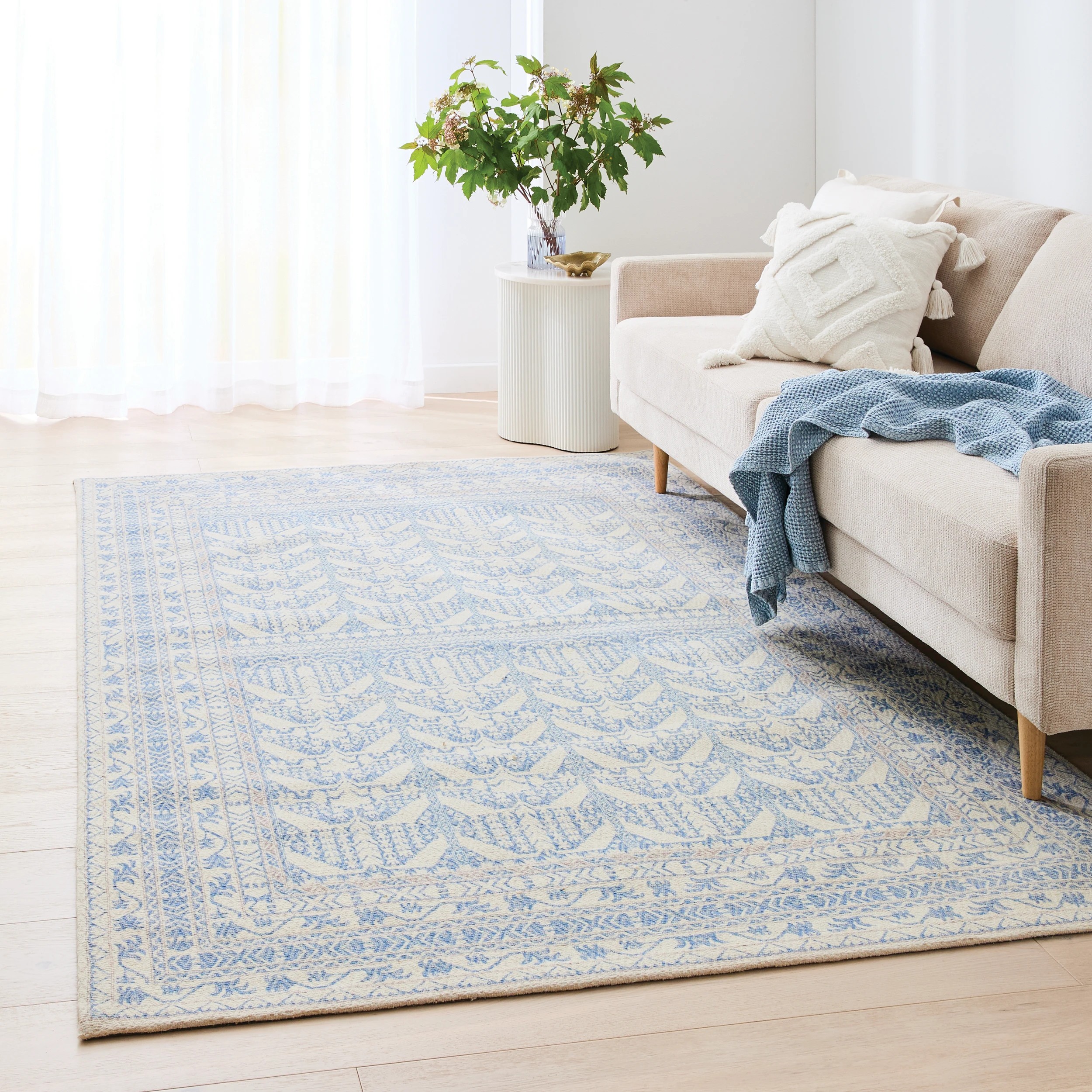 1 Emi Wool Blend Rug - Blue, Large - 235cm x 160cm, 1 of 6