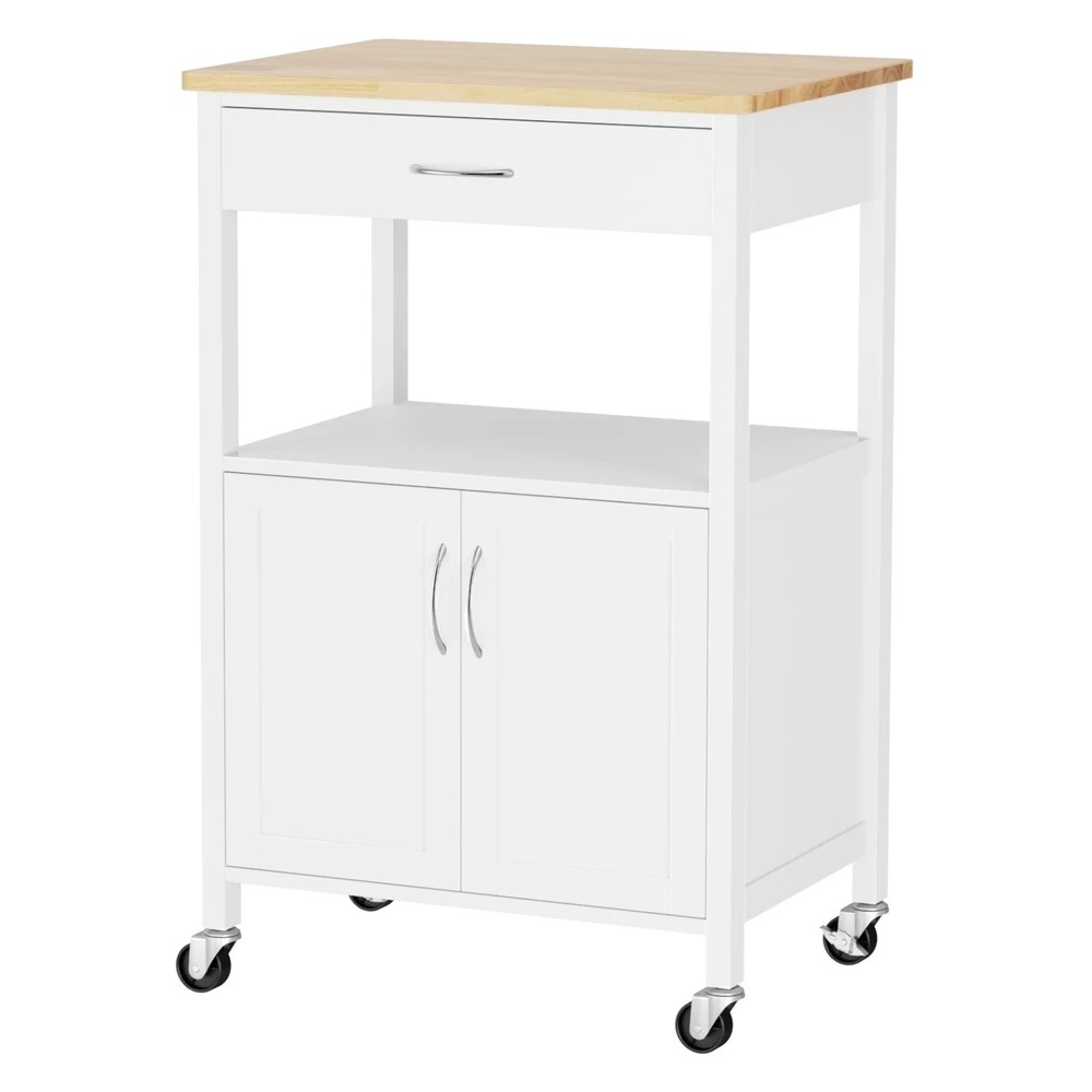 1 Artiss Kitchen Island Trolley Rolling Serving Cart Storage Drawer 60cm - Multi, 1 of 3