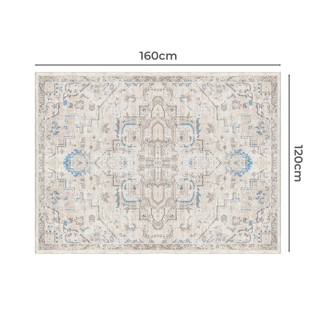 3 Marlow 160x120cm Room Area Rug Machine Washable Distressed Carpet, 3 of 8
