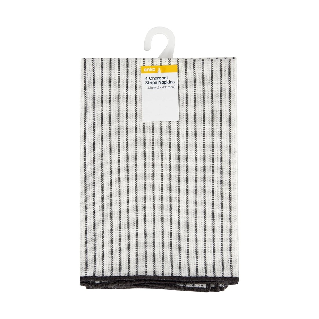 4 4 Pack Charcoal Stripe Napkins, 4 of 4