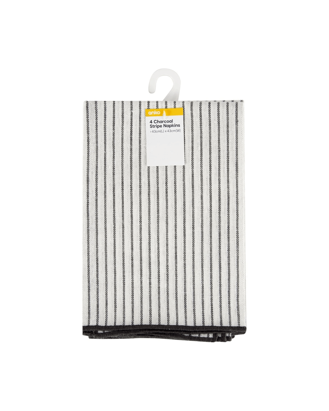 4 4 Pack Charcoal Stripe Napkins, 4 of 4