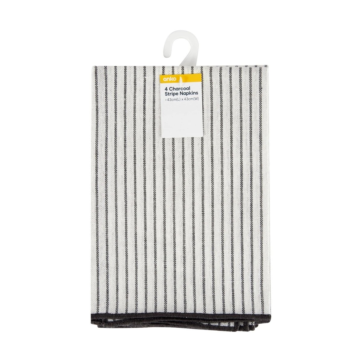 4 4 Pack Charcoal Stripe Napkins, 4 of 4