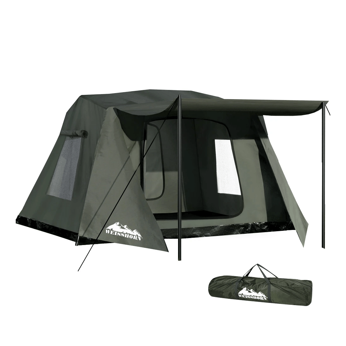 1 Weisshorn Instant Up Camping Tent 2-3 Person Outdoor Hiking Family Tents Shelter - Green, 1 of 2