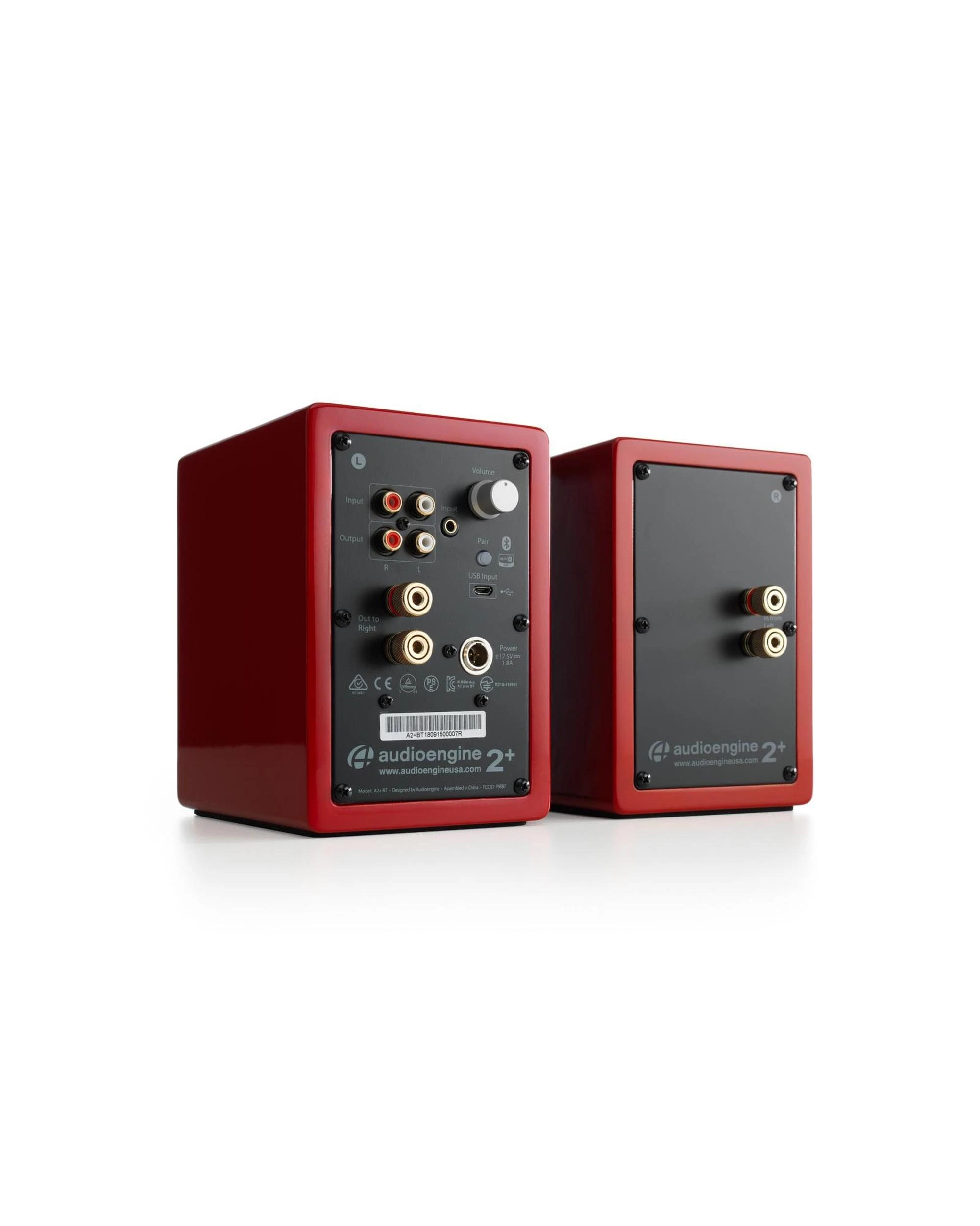 2 Audioengine A2 Wireless Speakers Hi-Res Audio Bluetooth Bookshelf Speakers Red, 2 of 3