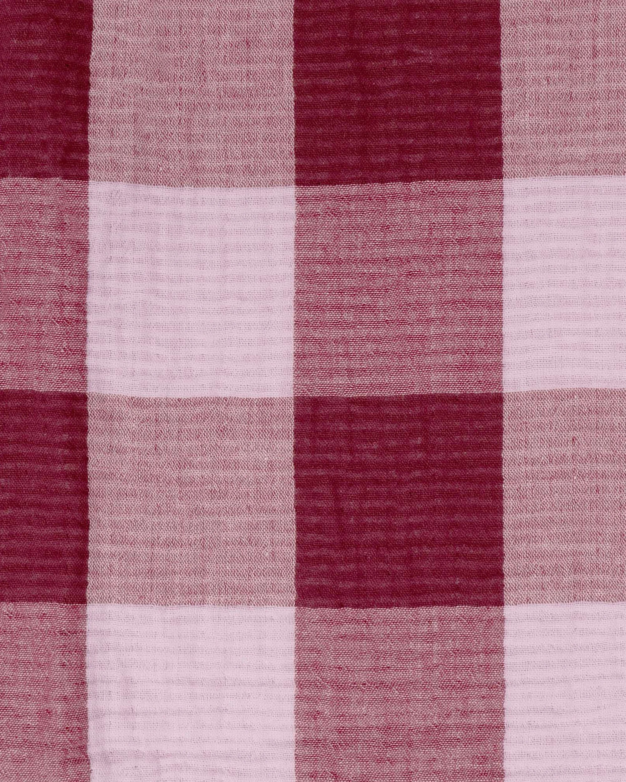 Bambury Willow Gingham Check Cotton Muslin Quilt Cover Set Berry - King ...