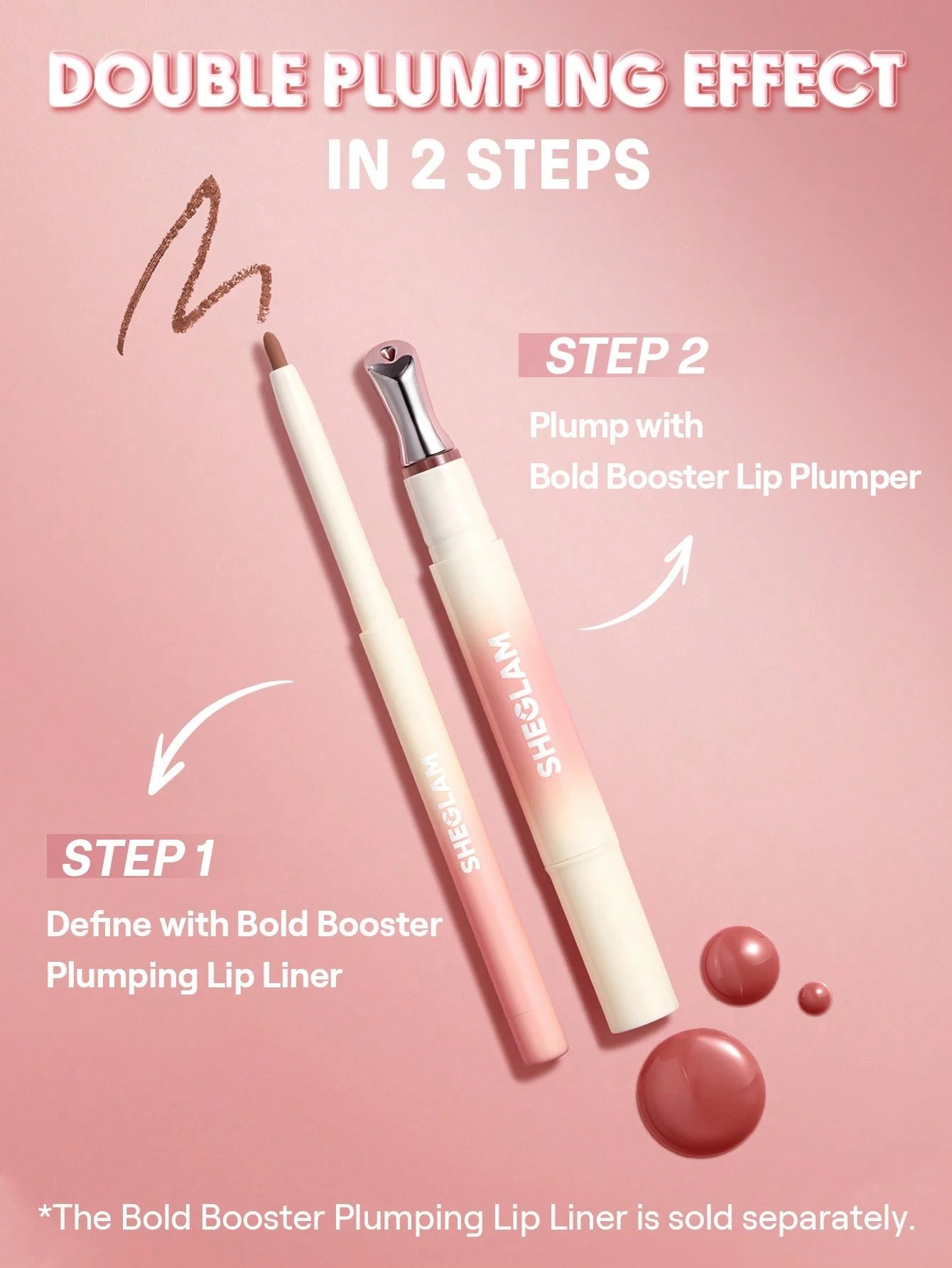 3 SHEGLAM Bold Booster Lip Plumper - Rose Veil, 3 of 9