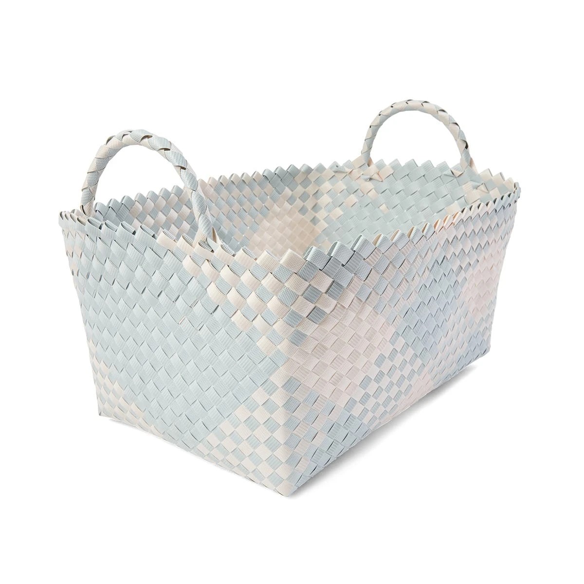 4 Rectangle Check Plastic Basket - Blue, 4 of 7