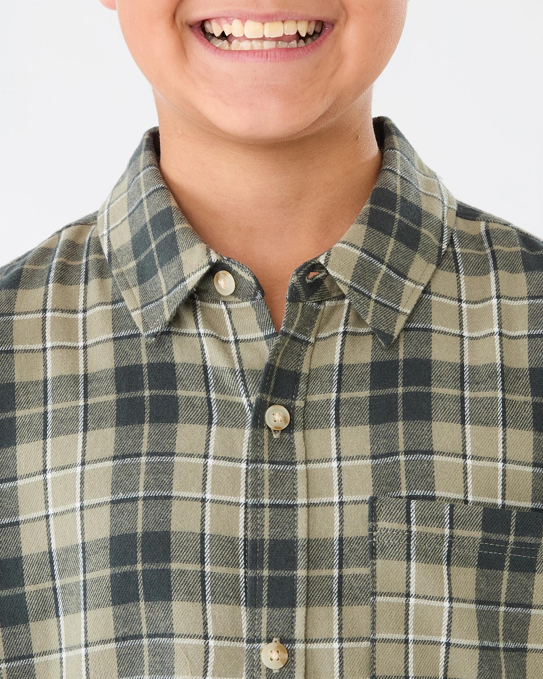 4 Brushed Check Shirt Grn Check, 4 of 7