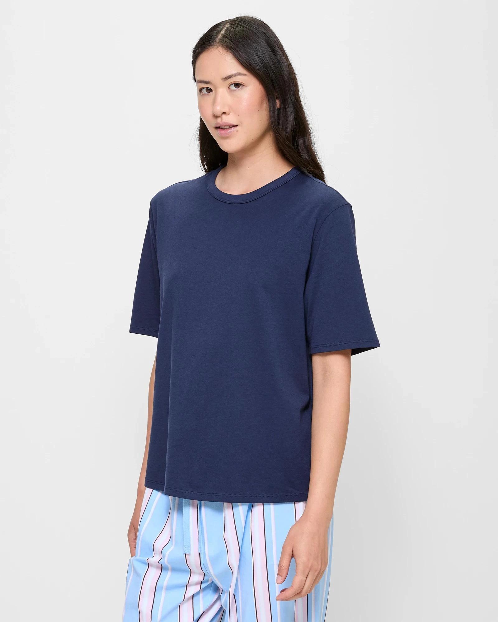 3 Target Woman Australian Cotton Sleep Core T-Shirt NAVY BLUE, 3 of 5