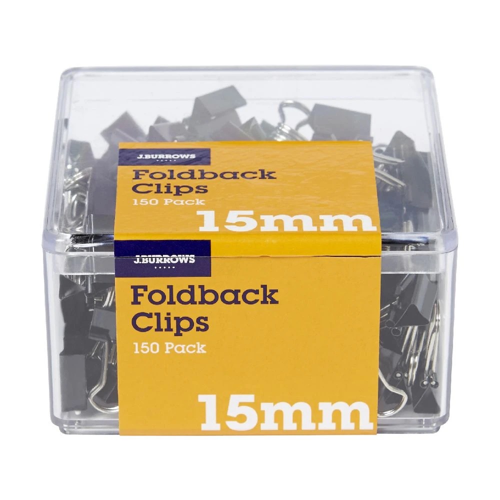 3 J.Burrows 15mm Foldback Clips 150 Pack, 3 of 3