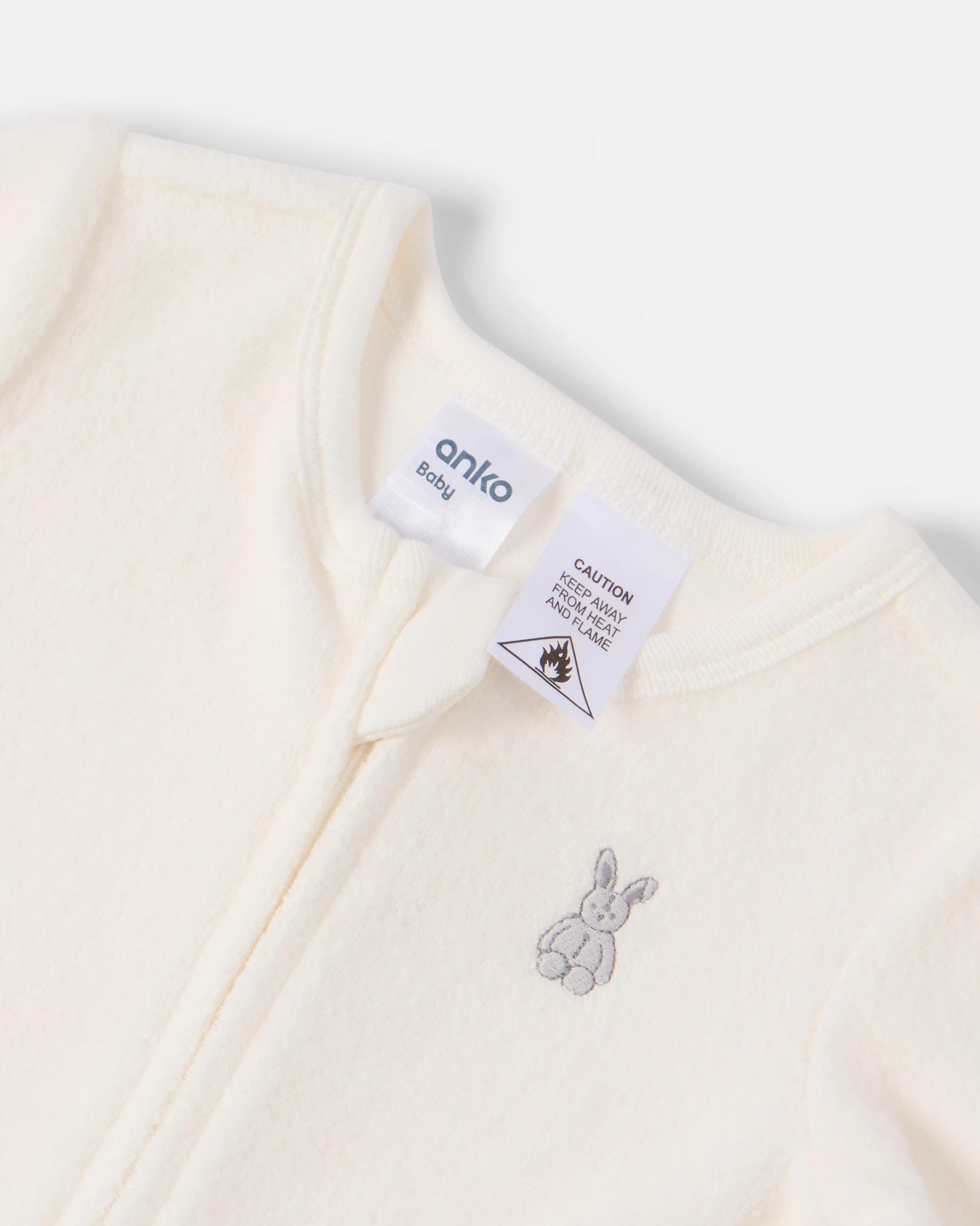 3 Australian Cotton Teddy Coverall Wht Bunny, 3 of 4