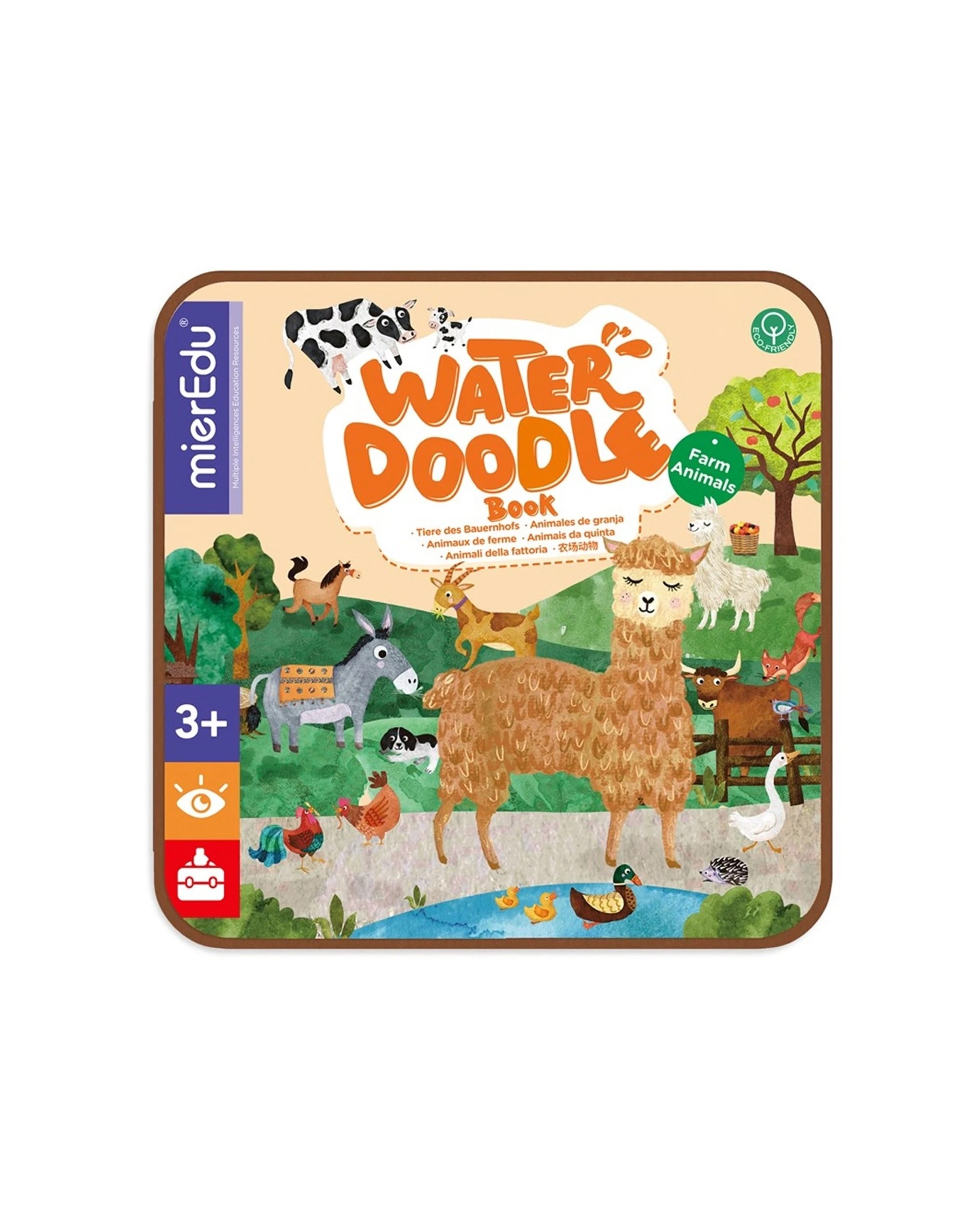 1 Mieredu Water Doodle Book Farm Animals Reusable Colouring Mess-Free, 1 of 3