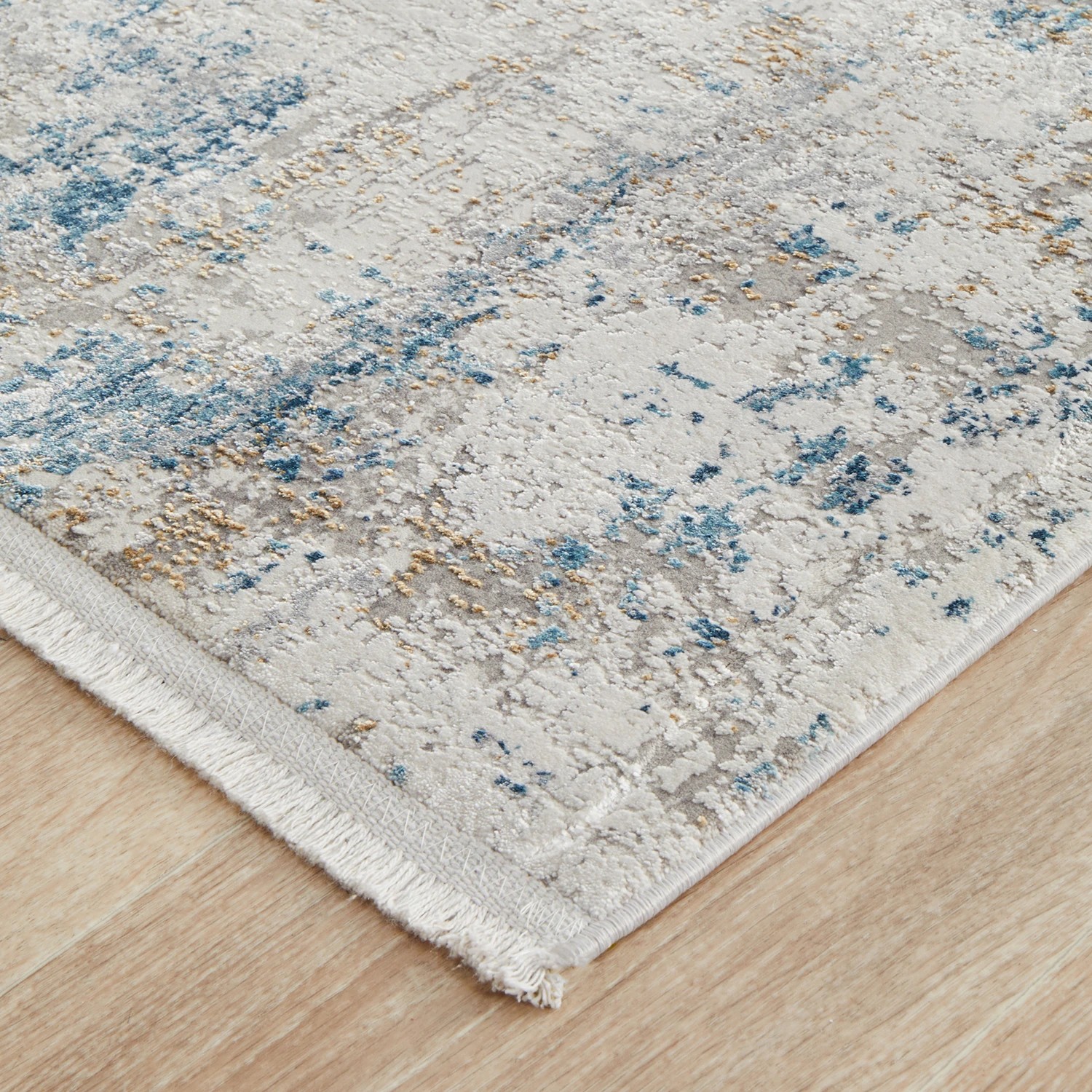 5 Common Ground Rugs Glimmers 108 300x80cm Runner - Medium Bamboo Silk Power Loomed Rug - Blue, 5 of 9