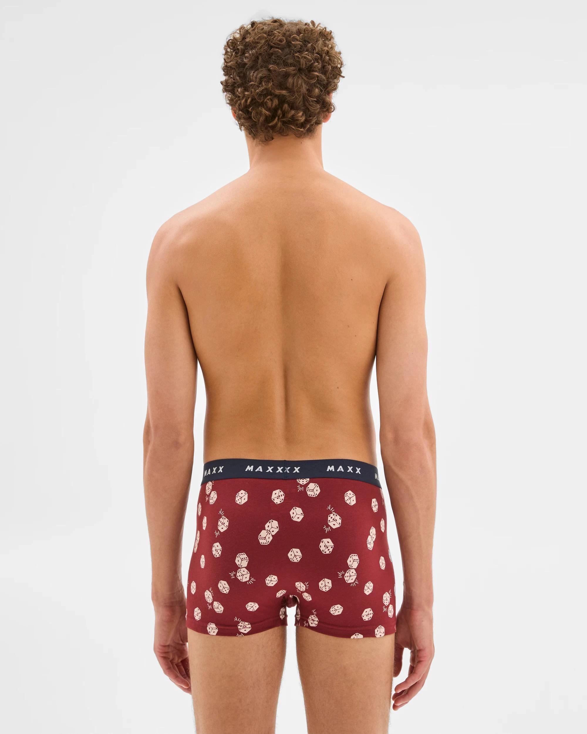 2 Maxx Australian Cotton Blend 3 Pack Mens Flyfront Trunks DICE, 2 of 4