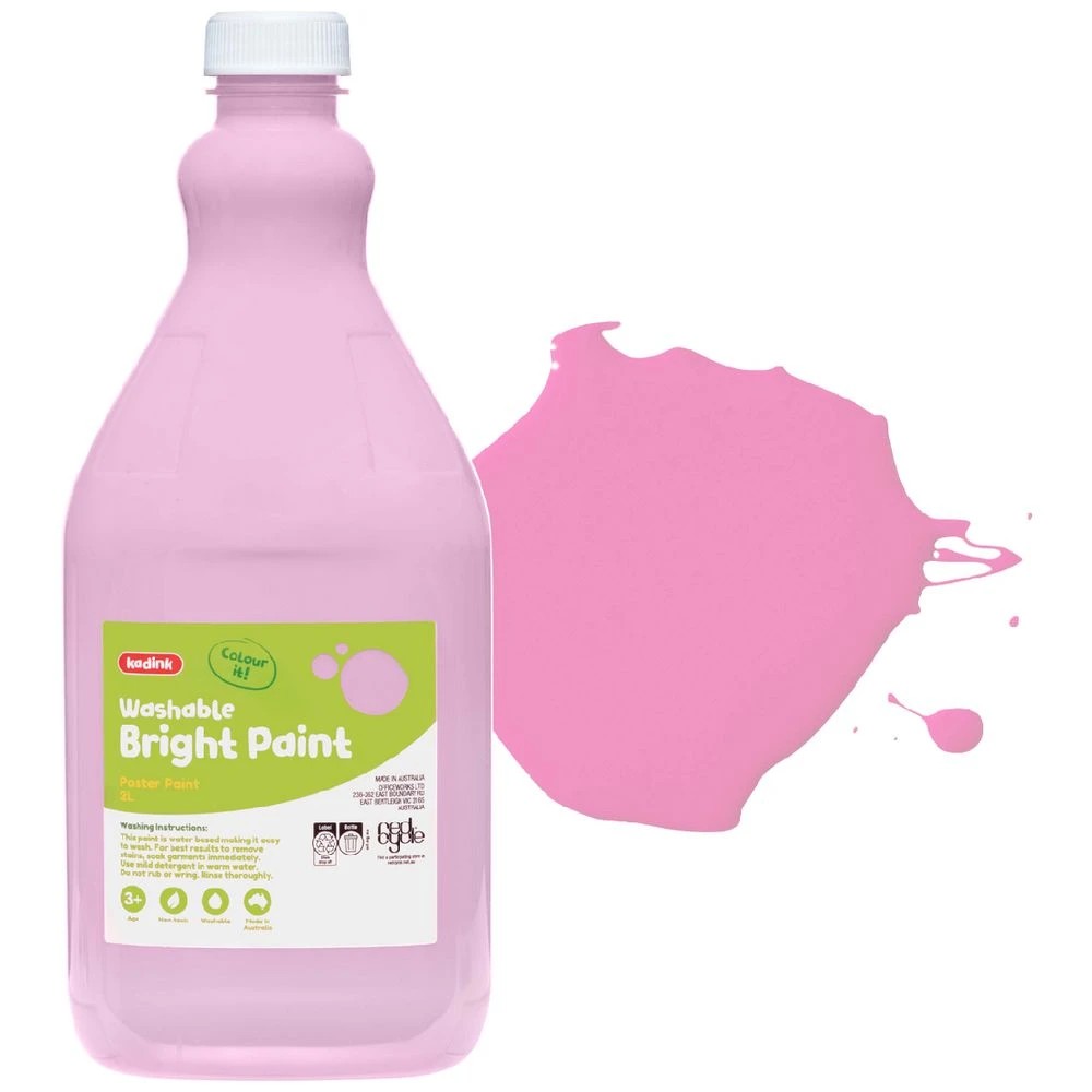 1 Kadink Washable Bright Poster Paint 2L Pink, 1 of 2