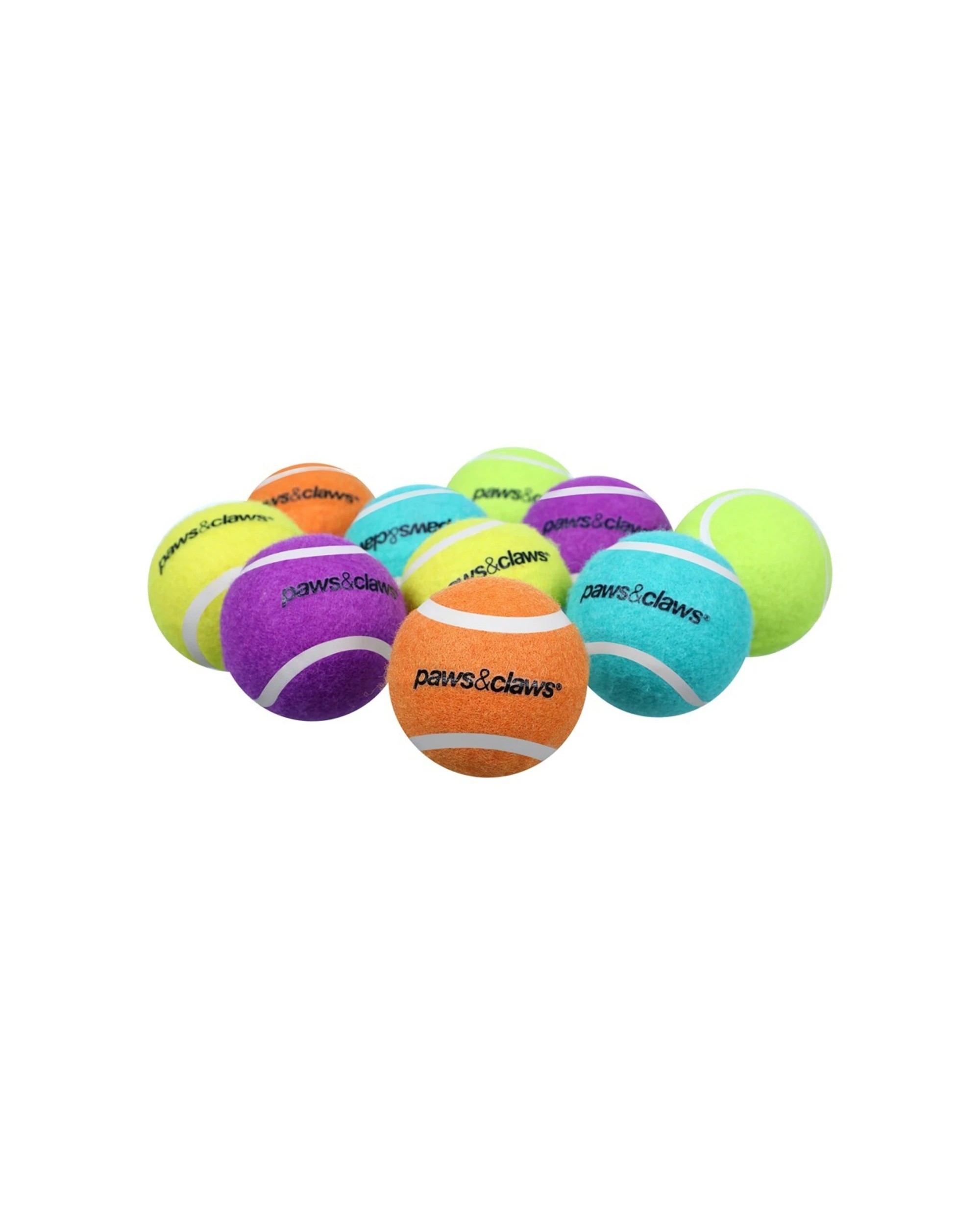 2 Paws And Claws 24pc Tennis Balls 6cm Solid Durable Dog Toy Pack - Multi, 2 of 4