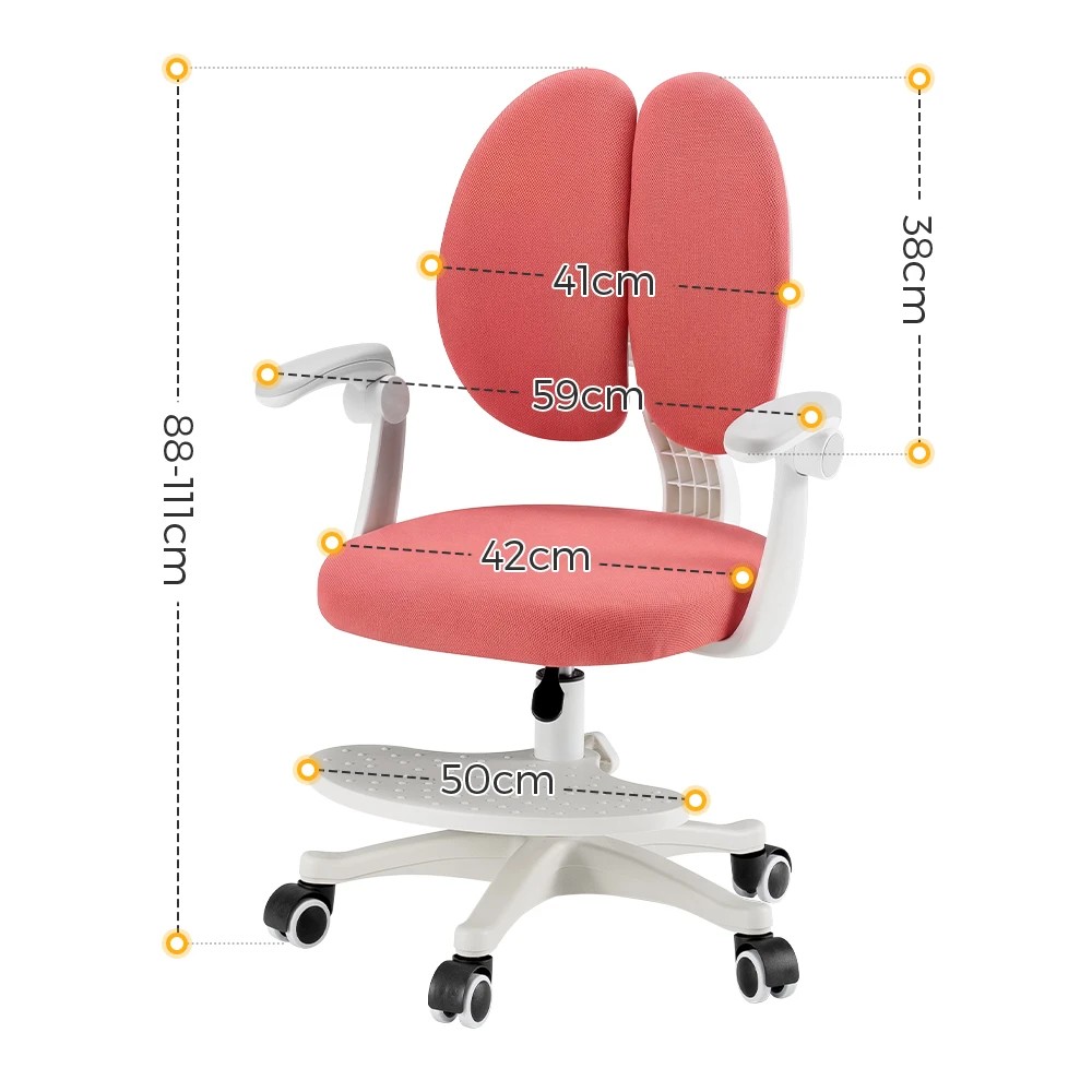 2 PlayPals Kids Desk Chair Adjustable Children Study Seat with Footrest - Pink, 2 of 10