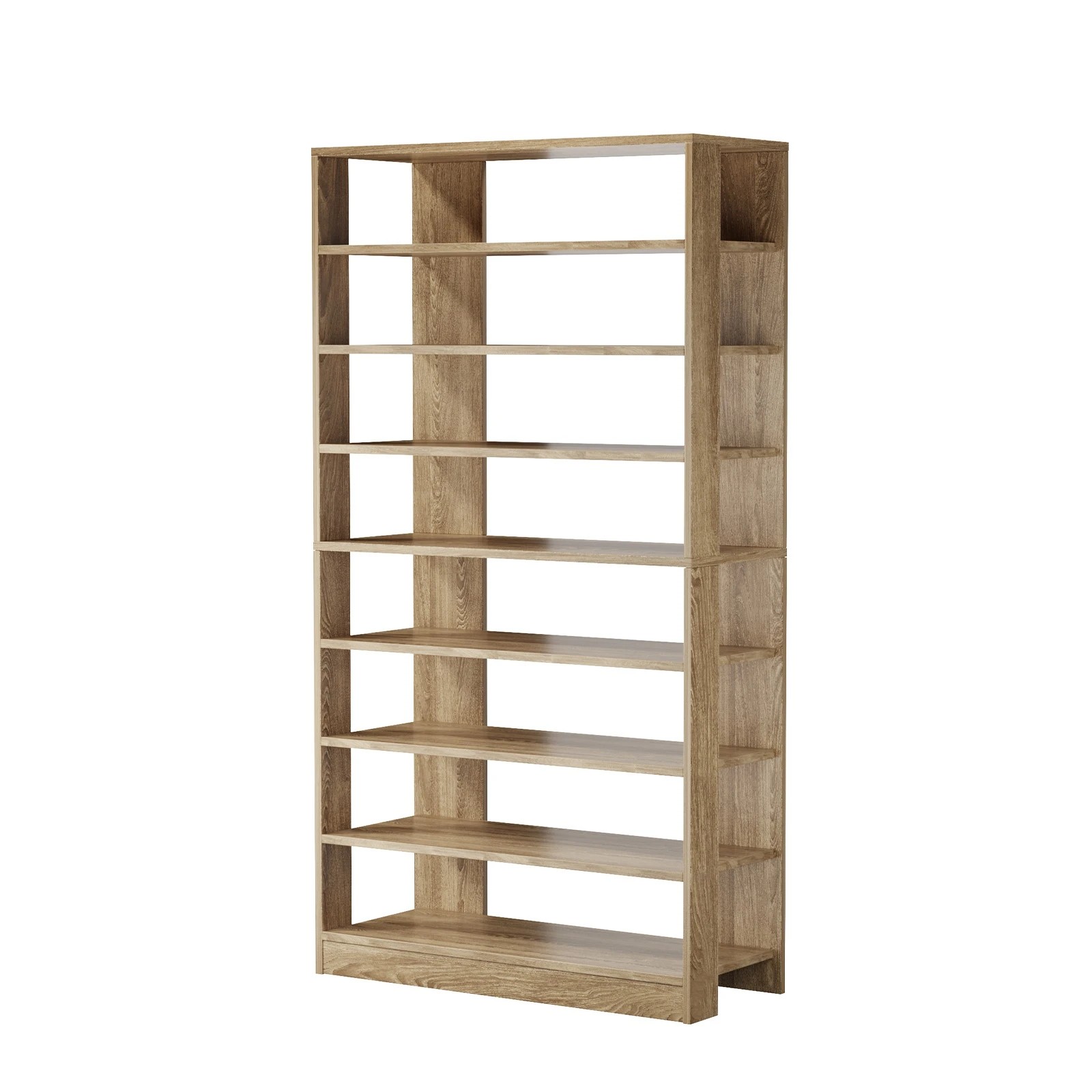 1 Oikiture Shoe Rack 9 Tiers Shelf Storage Cabinet Organiser 54 Pairs - Natural, 1 of 7