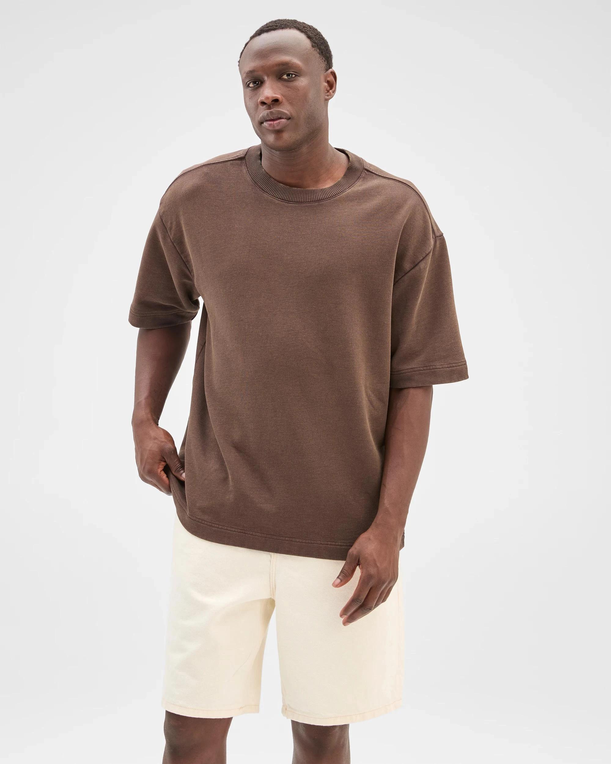 1 Commons Australian Cotton Fleece T-Shirt CHOC BROWN, 1 of 5