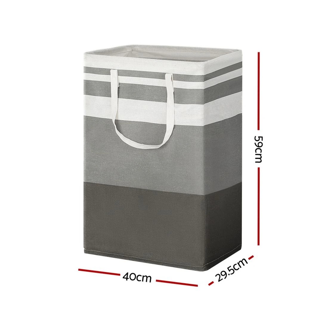 2 Artiss 2X Laundry Basket Hamper Foldable - Grey, 2 of 4