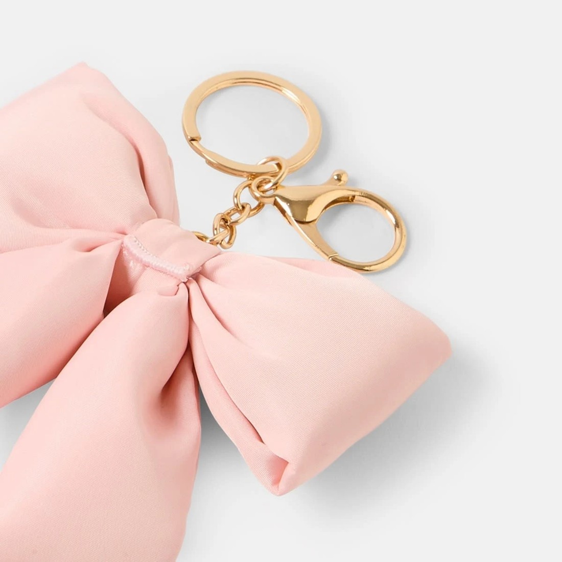 2 Puffy Bow Keyring - Gold Tone and Pink, 2 of 3