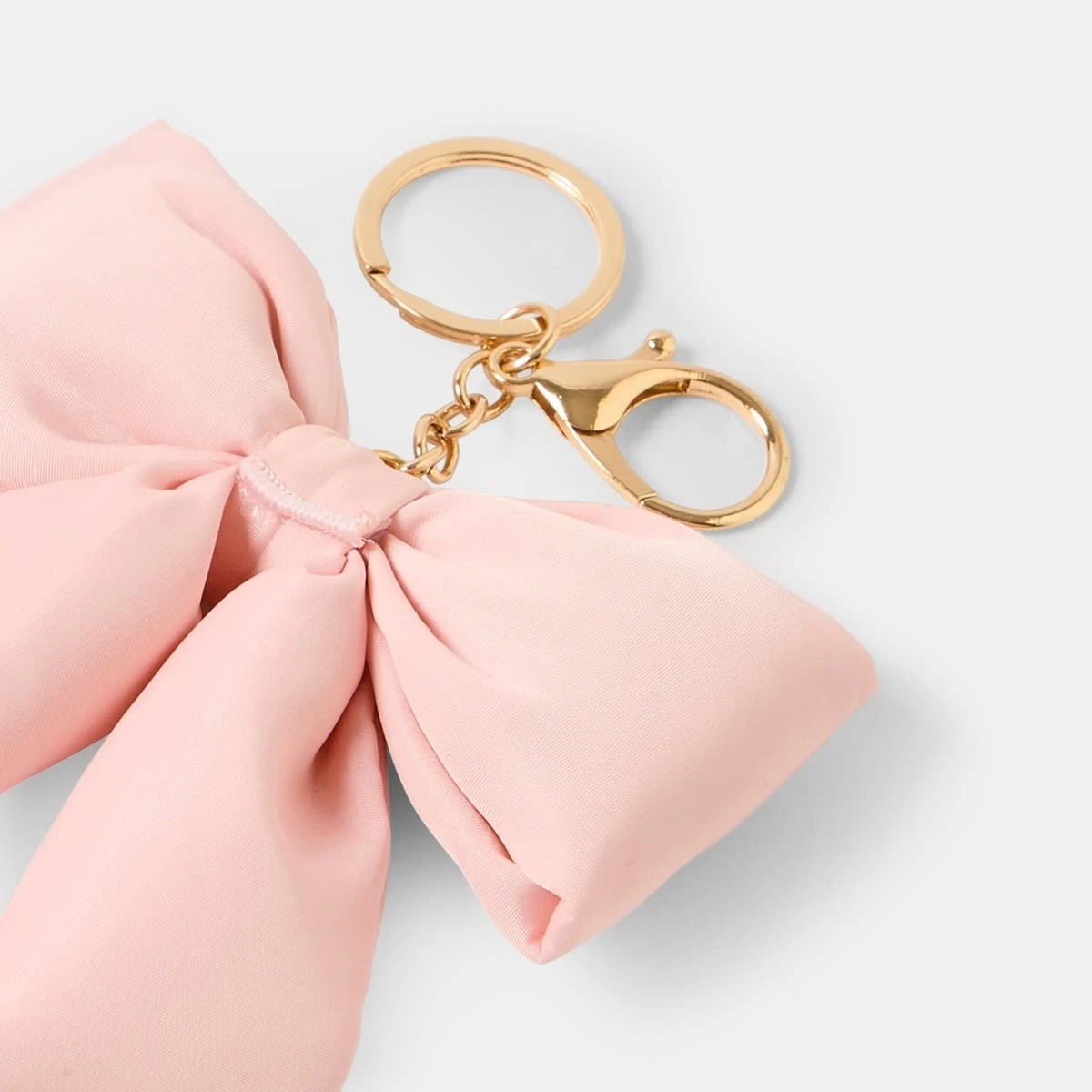 2 Puffy Bow Keyring - Gold Tone and Pink, 2 of 3