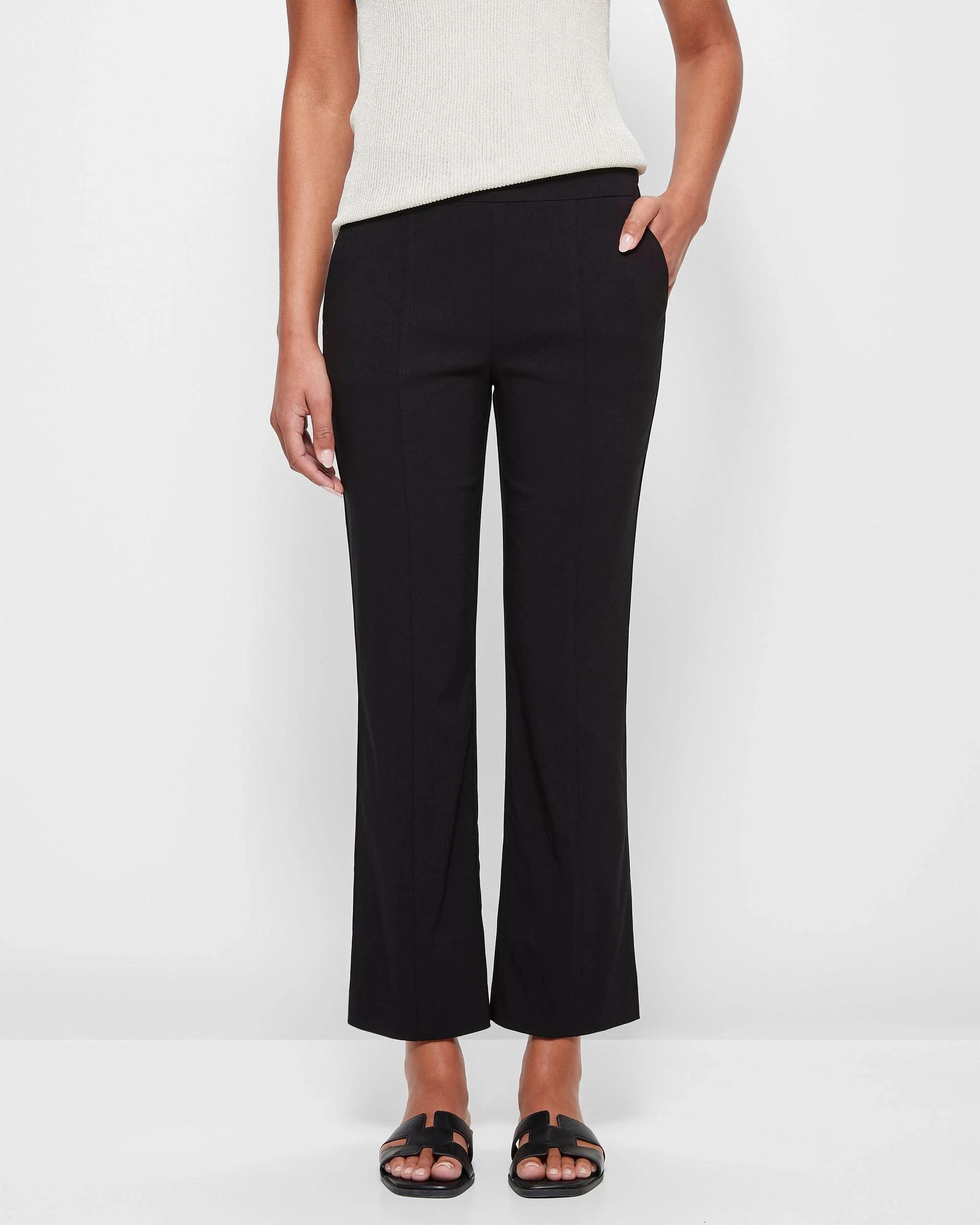 2 Preview Bengaline Crop Length Kick Flare Pants BLACK, 2 of 5