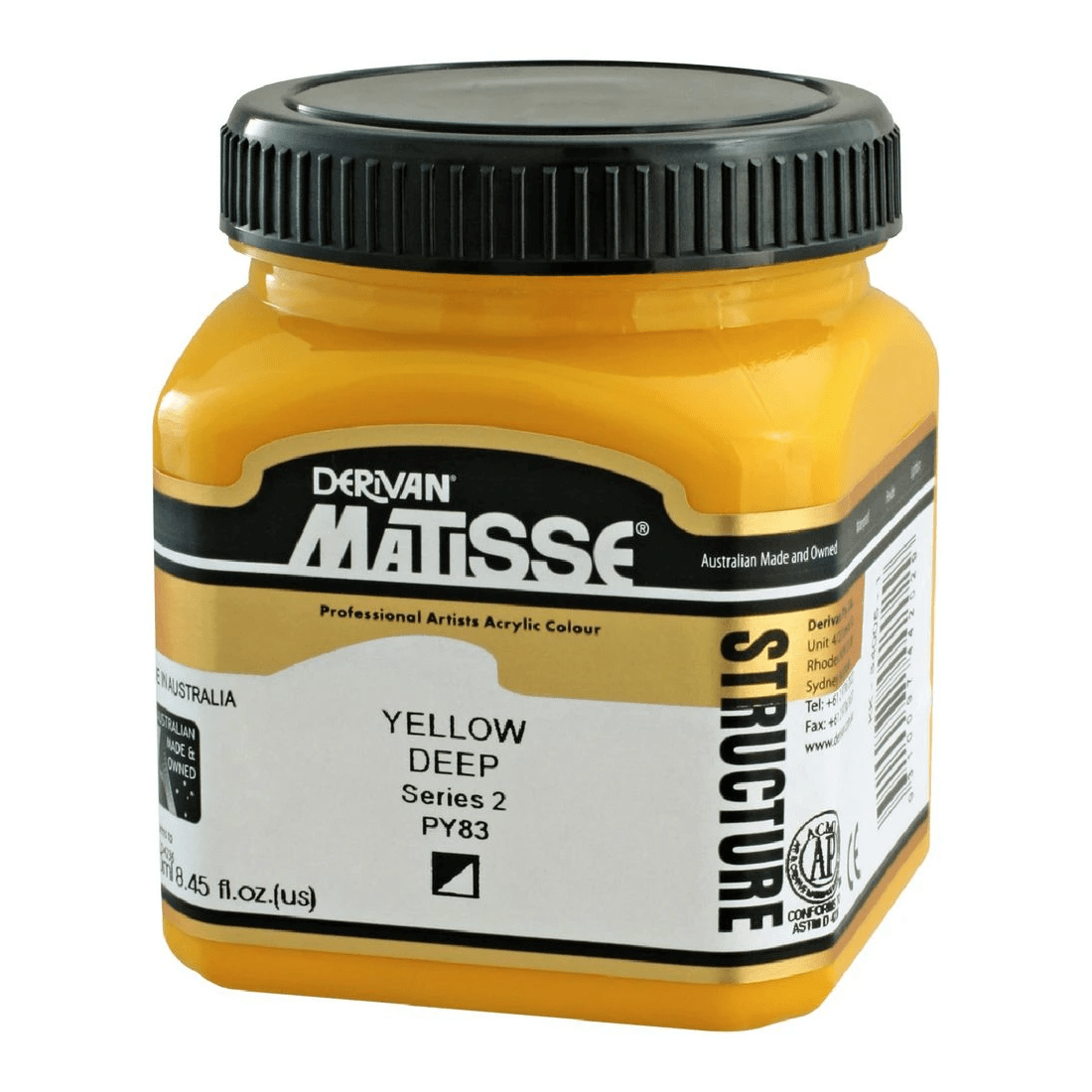 1 Derivan Matisse Structure Paint 250mL Yellow Deep S2, 1 of 2