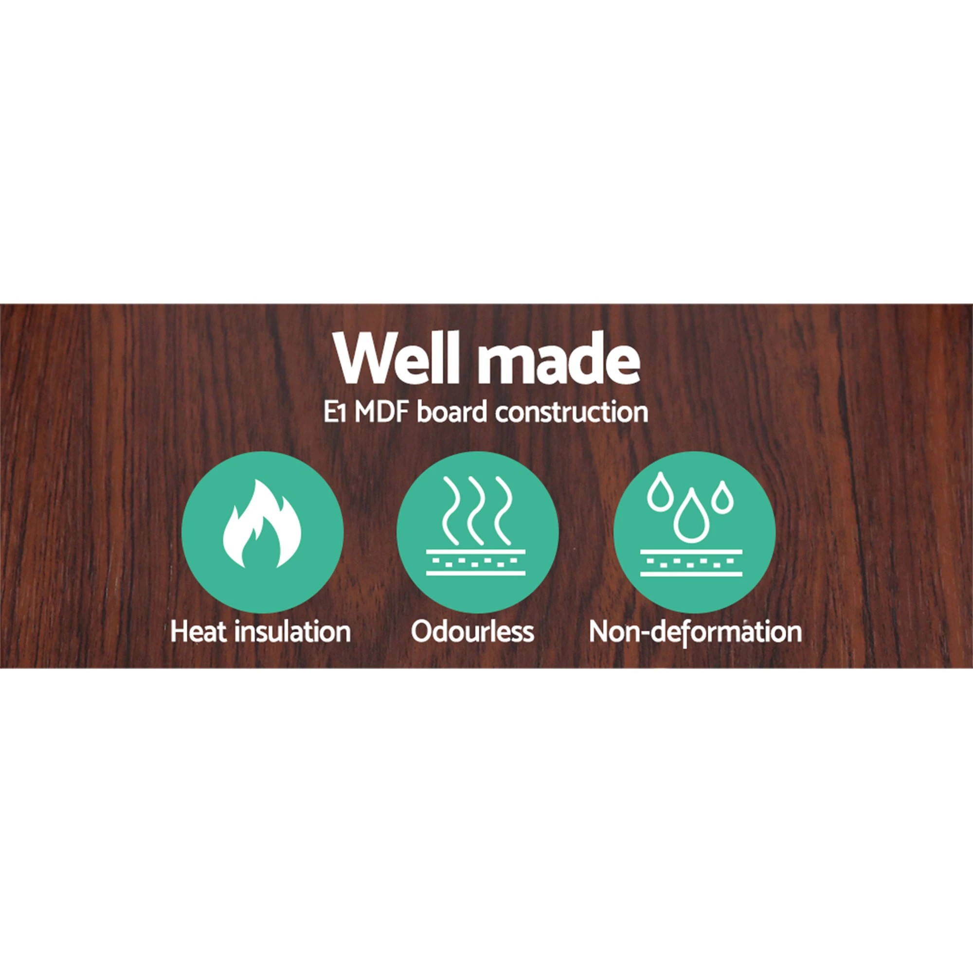 4 Artiss Floor Lamp 3 Tier Shelf Storage LED Light Stand Home Room Pattern - Brown, 4 of 7