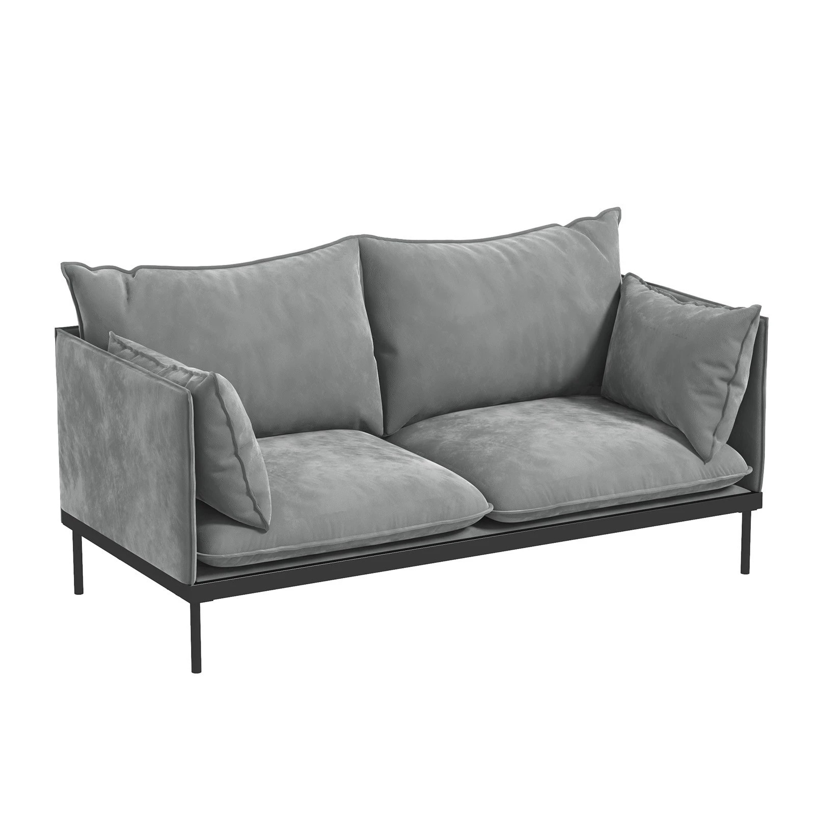 10 Casa Decor Camilla Luxury Upholstered Fabric Sofa 2 Seater - Grey, 10 of 10