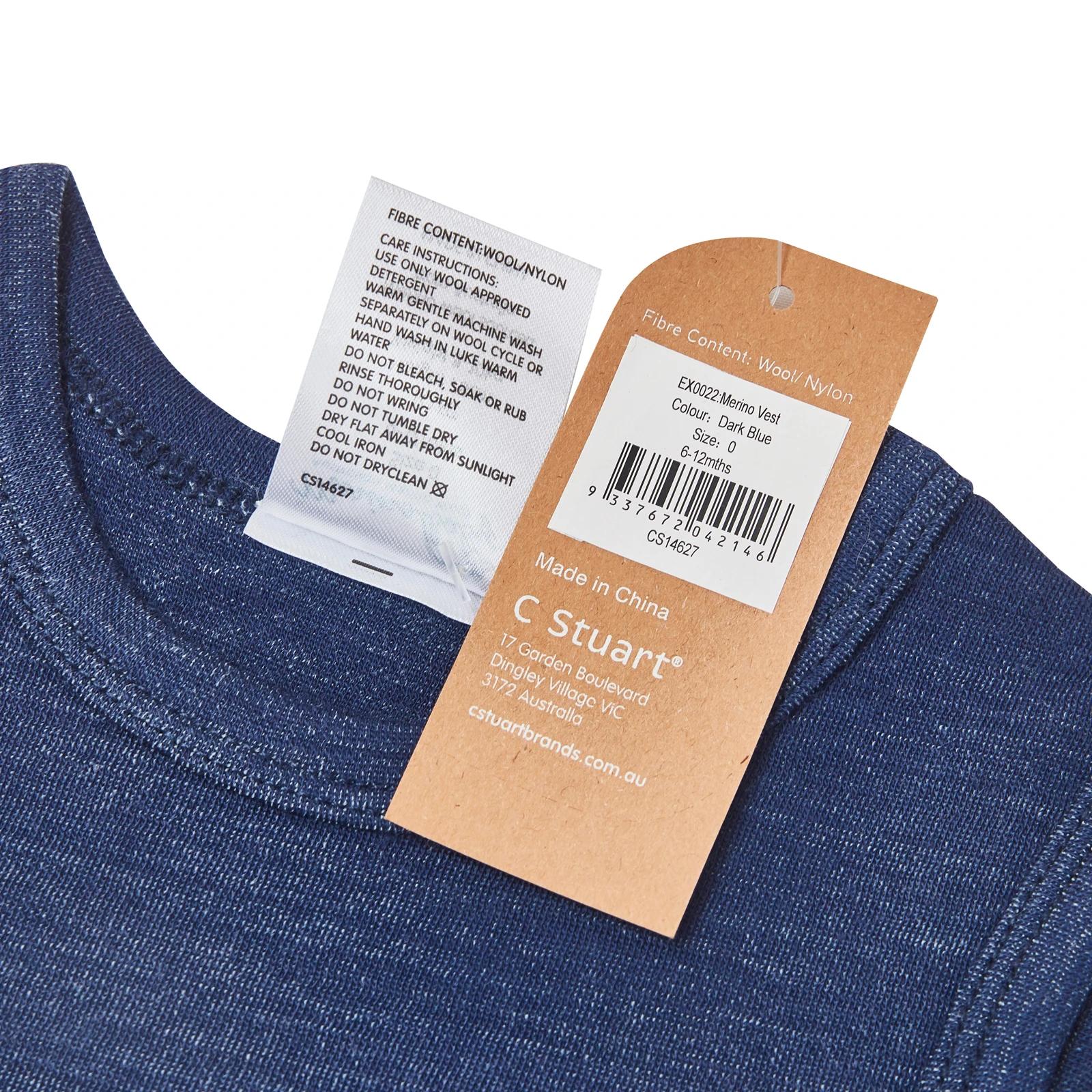 4 Merino Baby Australian Merino Wool Merino Vest- Navy Marle NAVY MARLE, 4 of 6