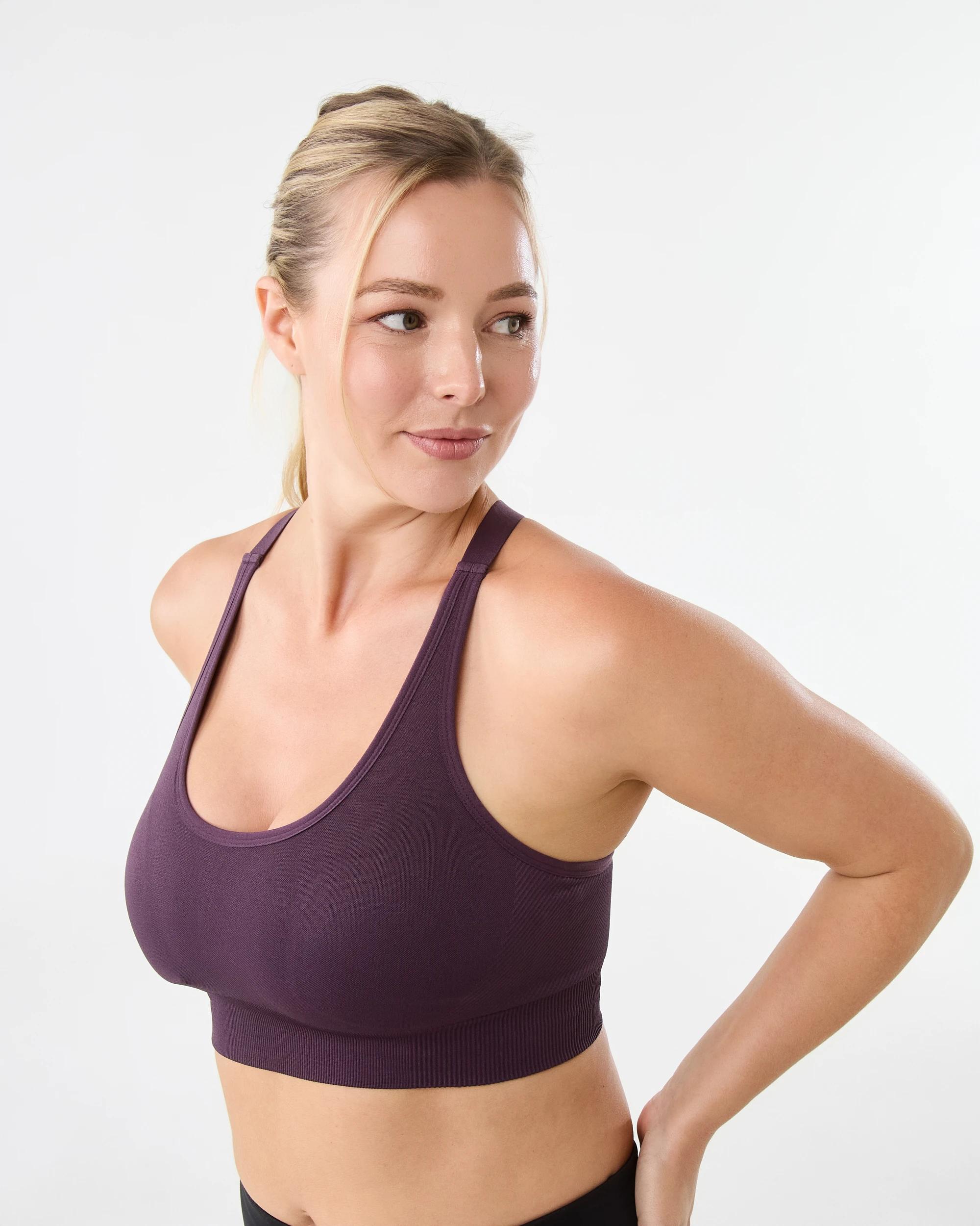 3 Active Womens Seamfree Crop Top Pur Raisin, 3 of 8