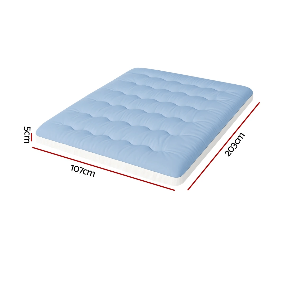 2 Giselle 5cm Mattress Topper Pillowtop toppers Double-Sided King Single - Multi, 2 of 2