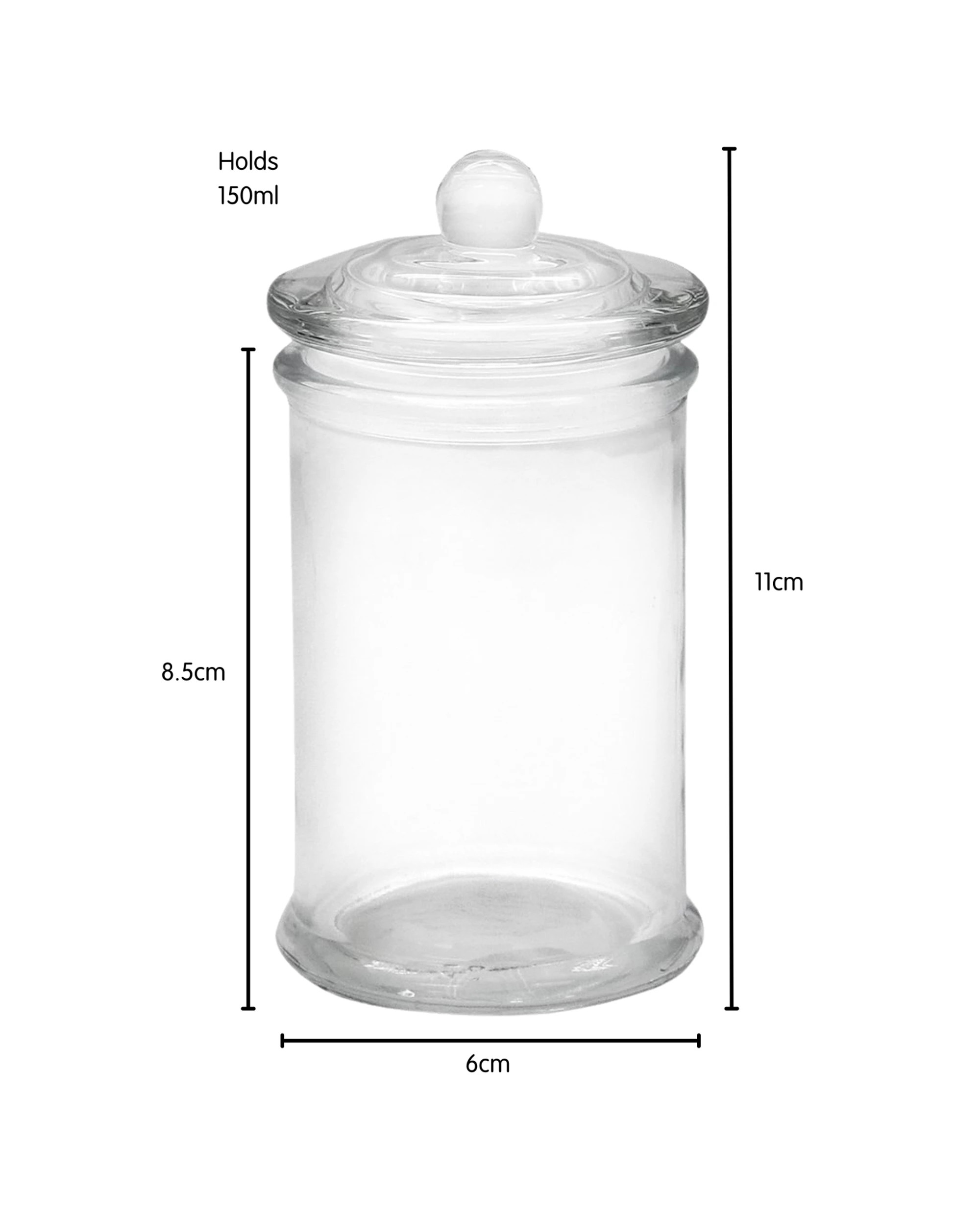 2 Lemon & Lime Glass Apothecary Jar With Lid 150ml, 2 of 2