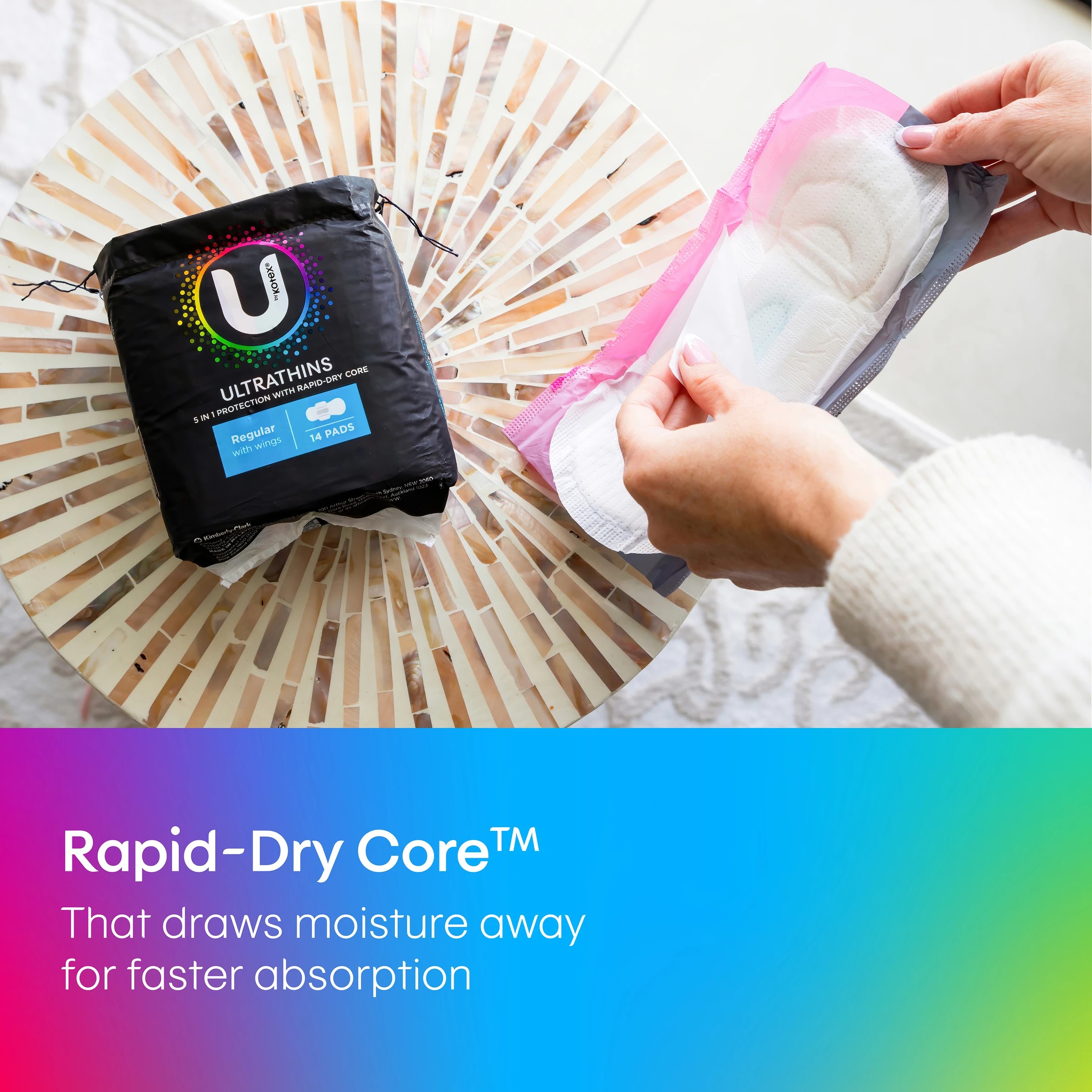 6 U By Kotex 14 Pack Ultrathin Regular Pads with Wings, 6 of 8