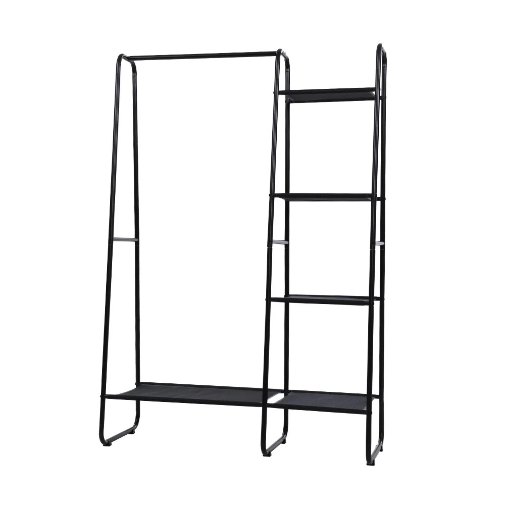 1 Artiss Wardrobe Clothes Rack Airer Coat Stand Closet 150cm - Black, 1 of 4