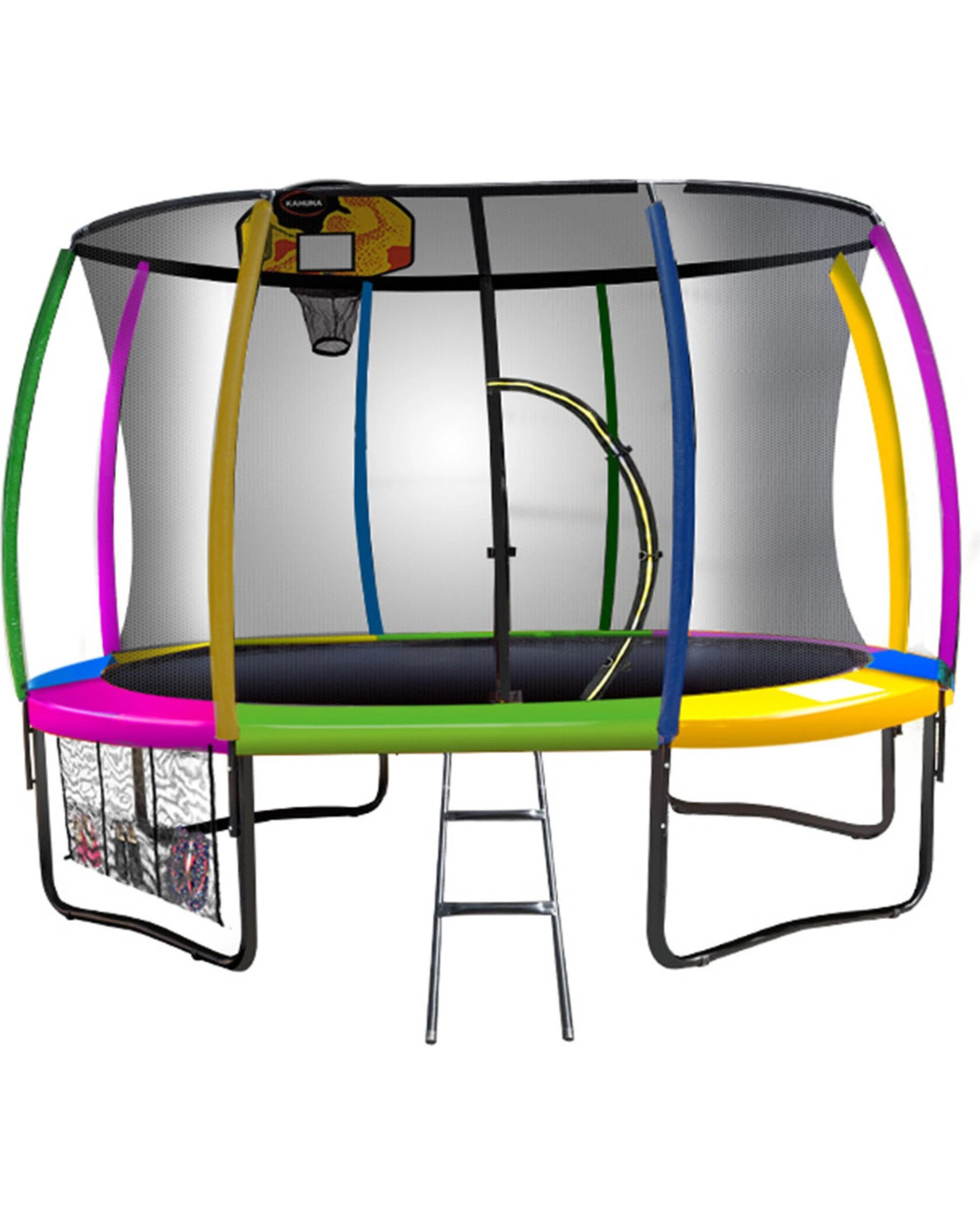 1 Kahuna Trampoline 12 ft with Basketball Set - Pattern, 1 of 10