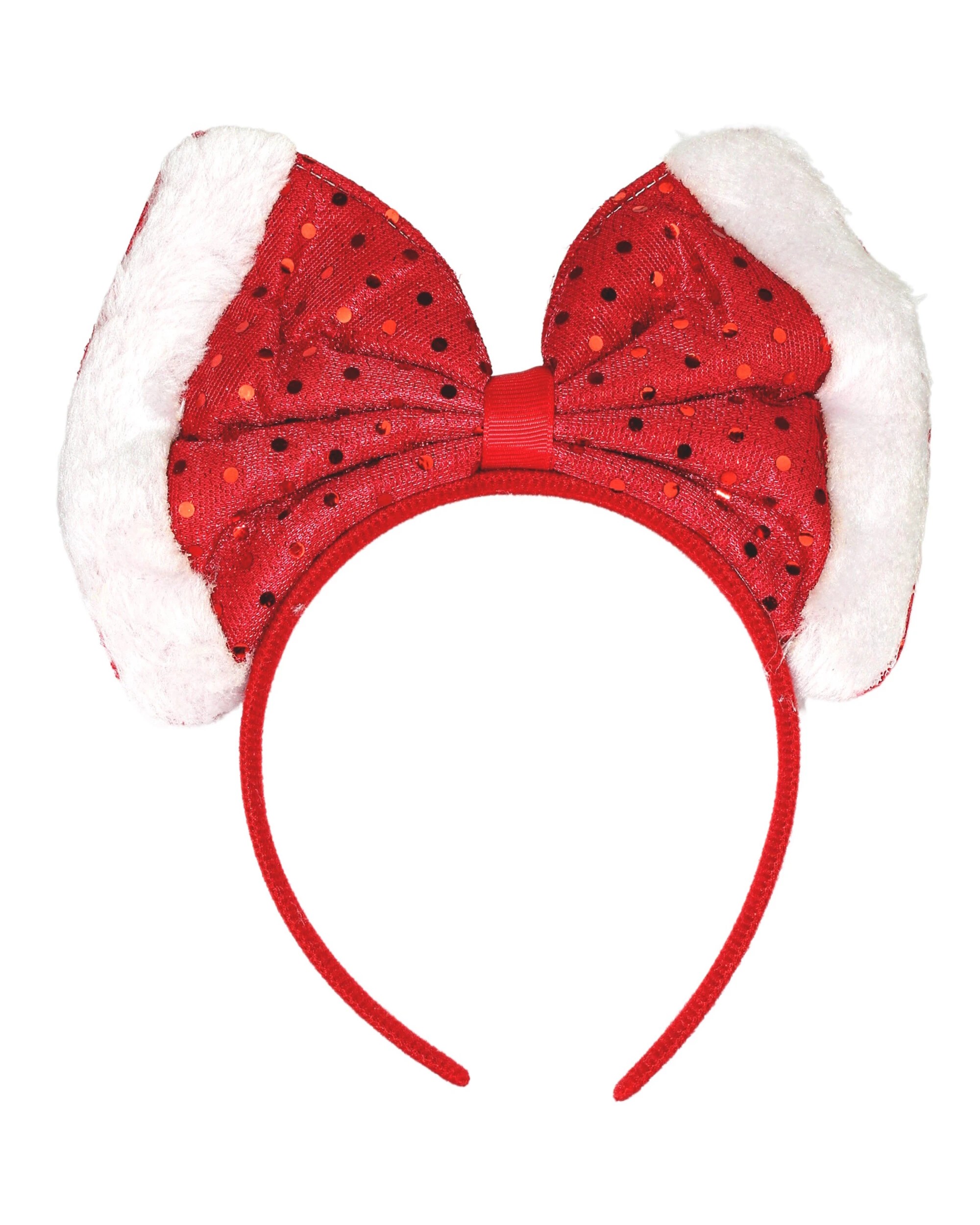 1 JD Party Sequin Santa Bow Headband - One Size - Red, 1 of 1