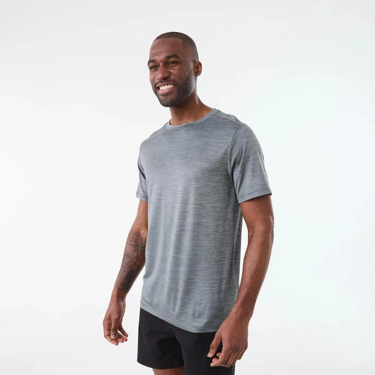 2 Active Mens Crew Neck Cationic T-shirt QUIET SHADE, 2 of 5