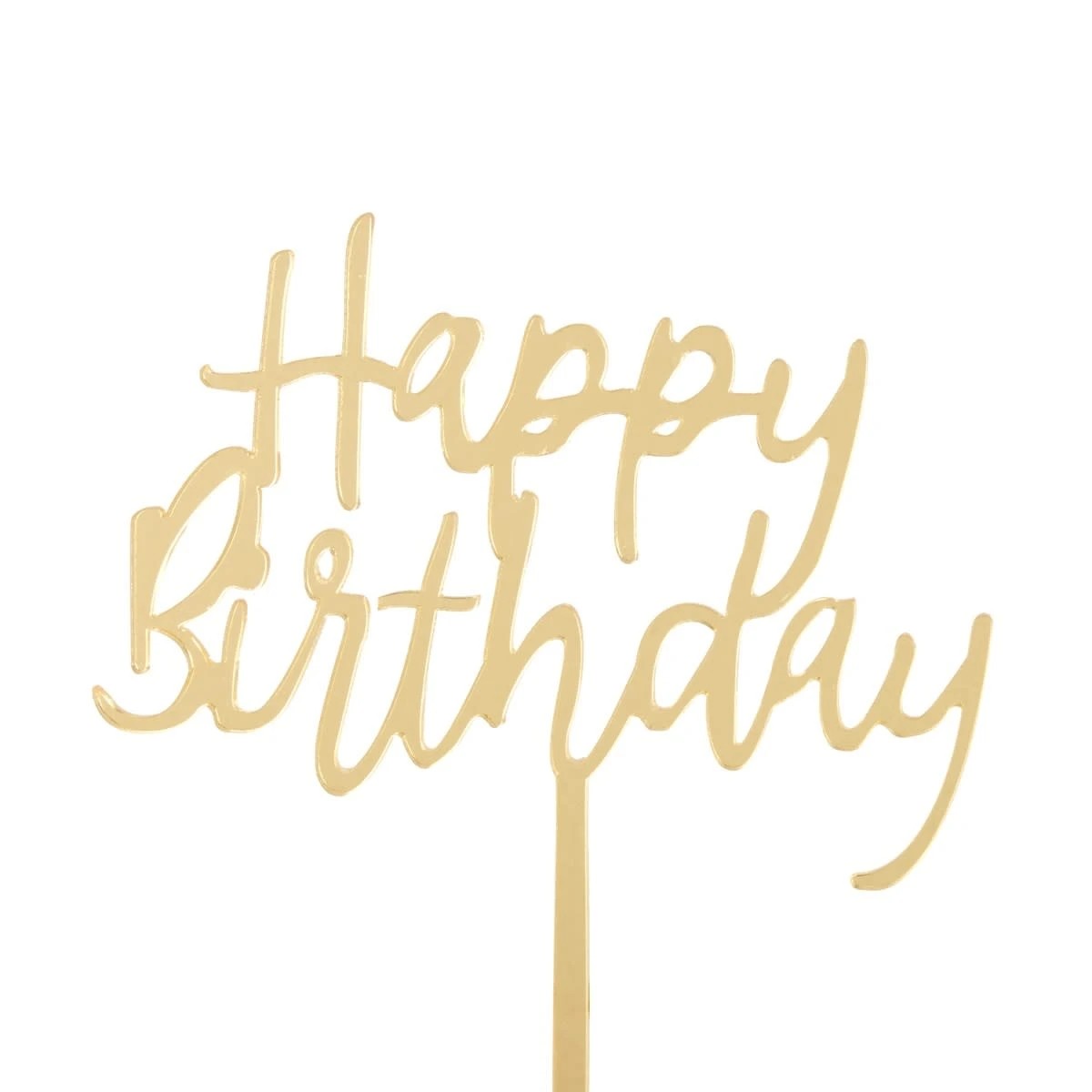 2 Gold Look Happy Birthday Cake Topper, 2 of 4