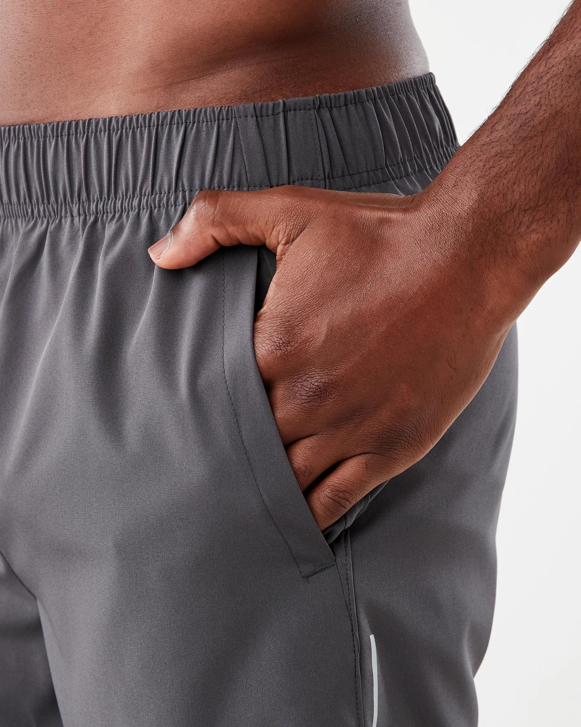 4 Active Mens Woven Stretch Shorts Gry Drkish, 4 of 7